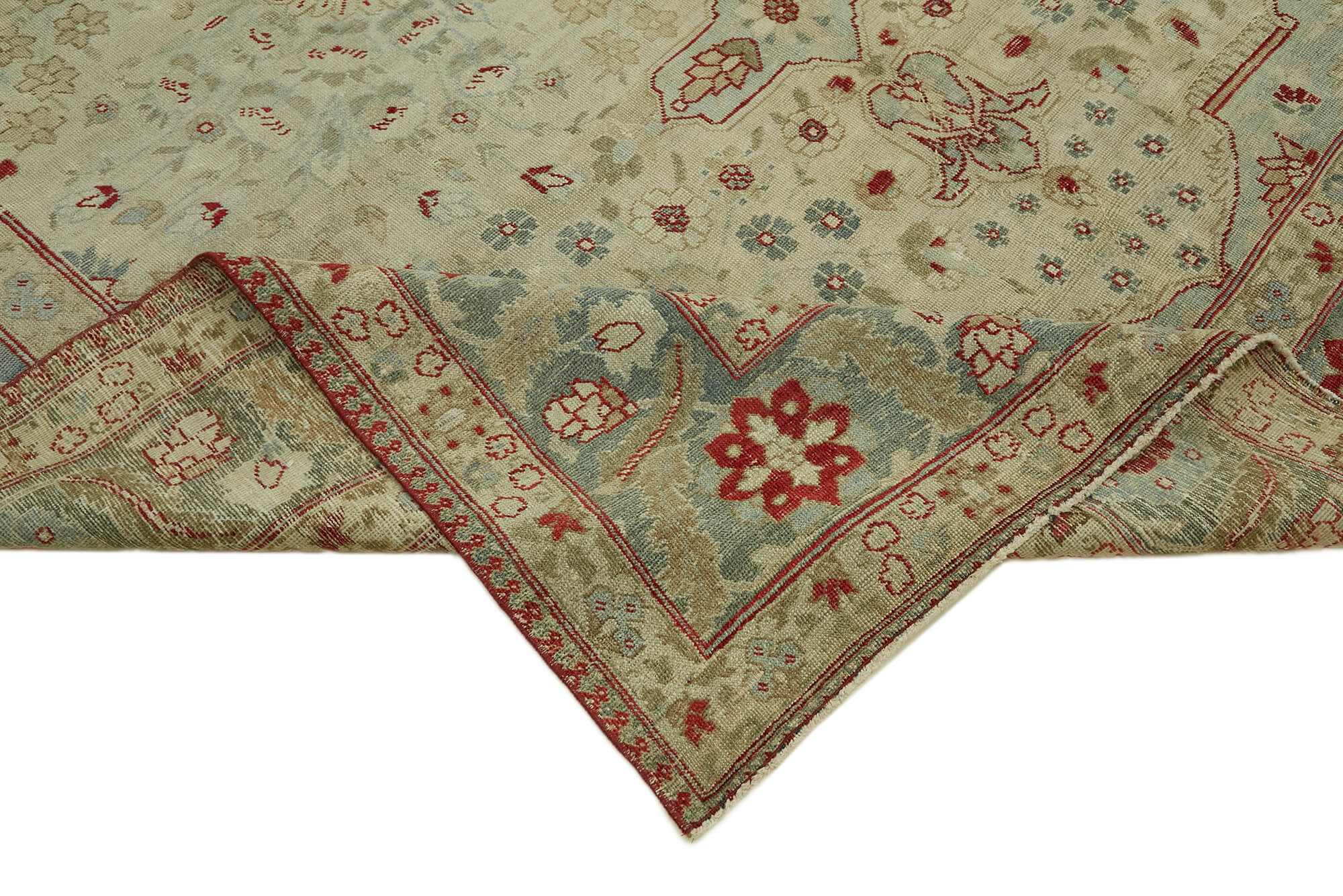 8 x 12 Beige Vintage Large Area Rug - 7416