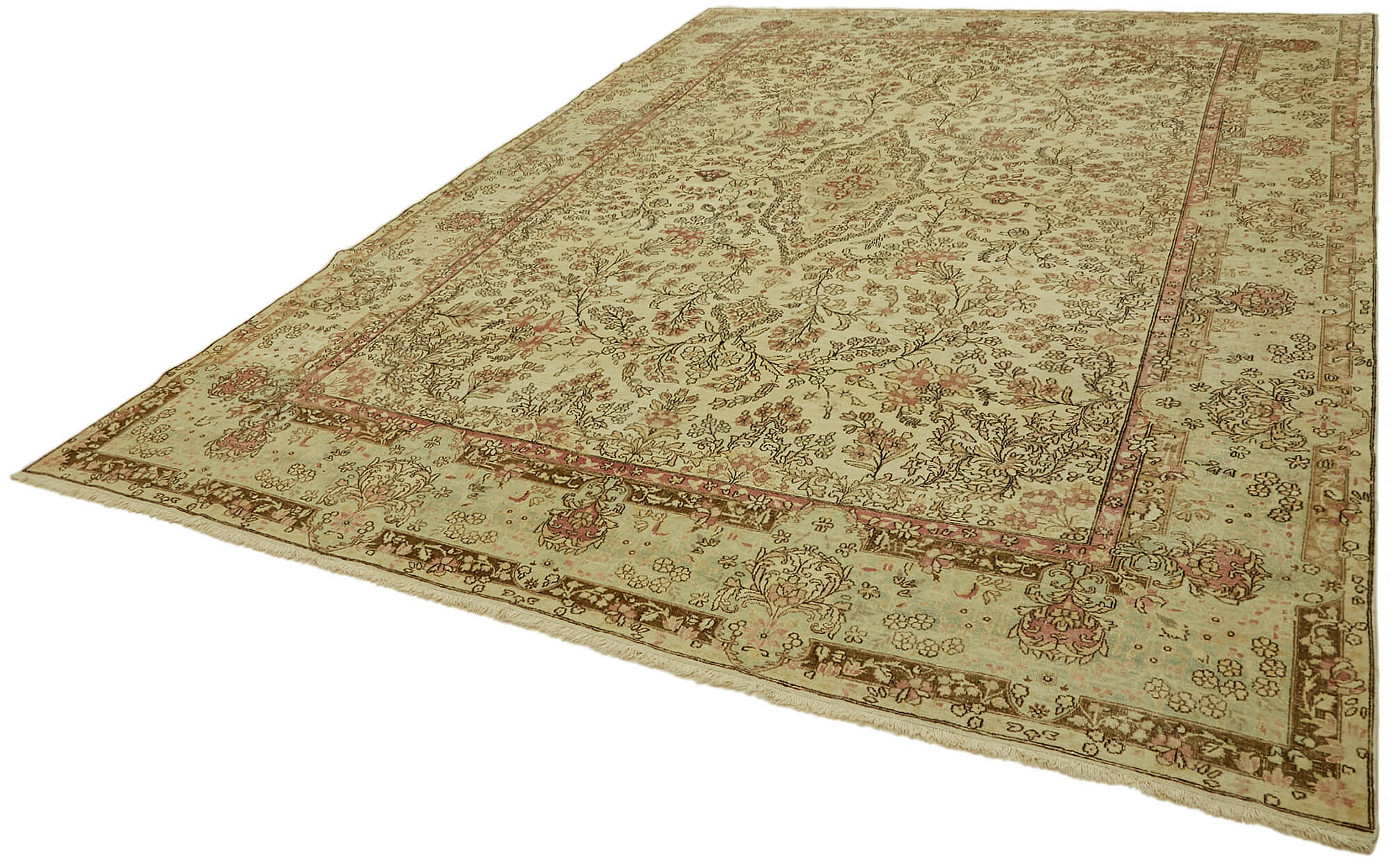 9 x 12 Beige Vintage Large Area Rug - 7419