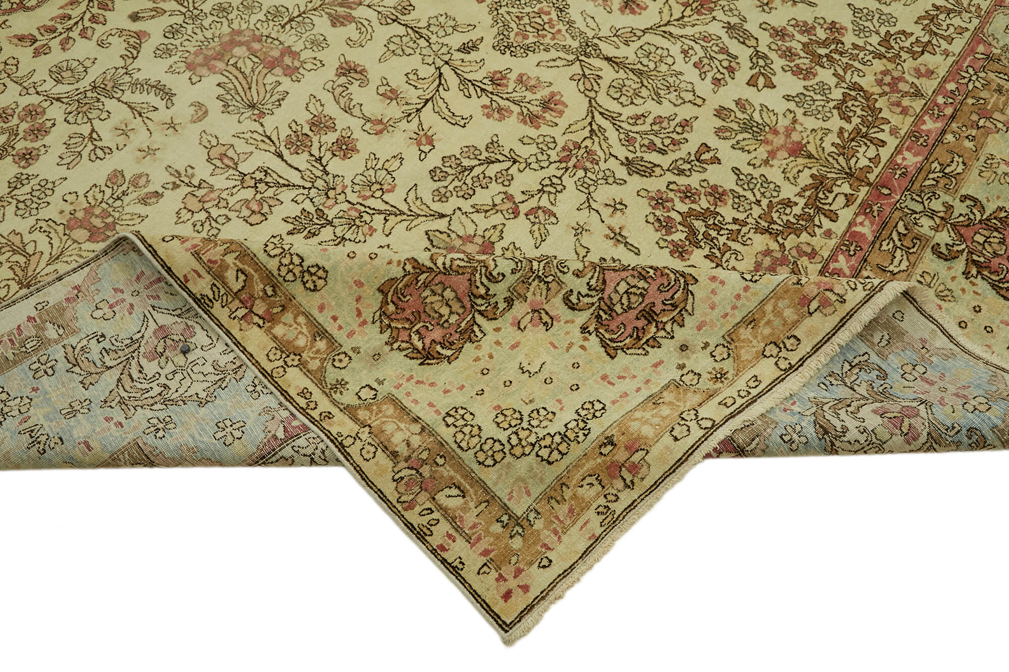 9 x 12 Beige Vintage Large Area Rug - 7419