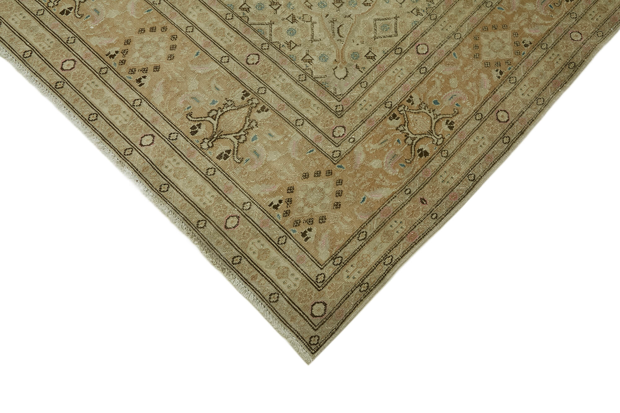 9 x 12 Beige Vintage Large Area Rug - 7420