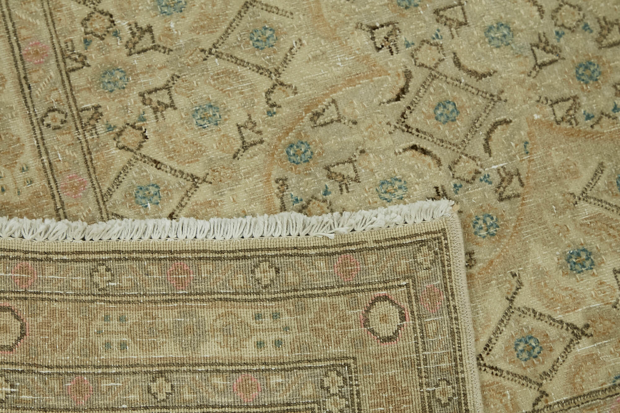 9 x 12 Beige Vintage Large Area Rug - 7420