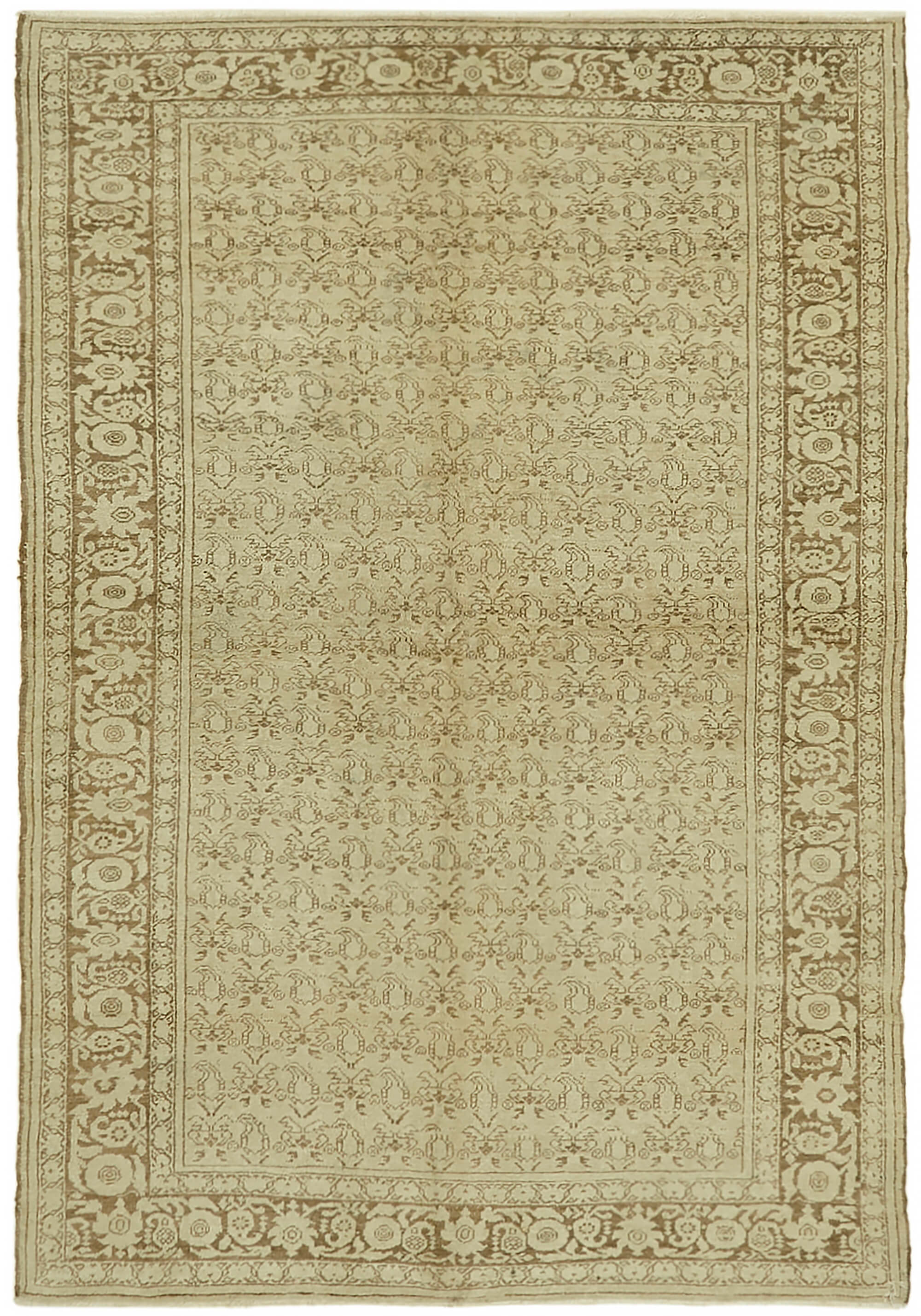 7 x 10 Beige Vintage Large Area Rug - 7421