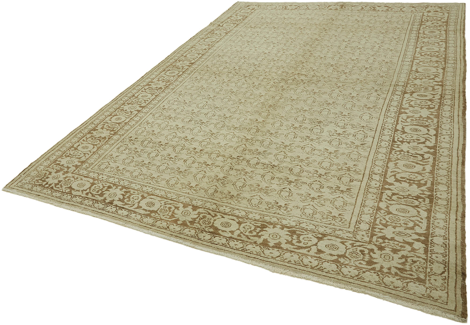 7 x 10 Beige Vintage Large Area Rug - 7421