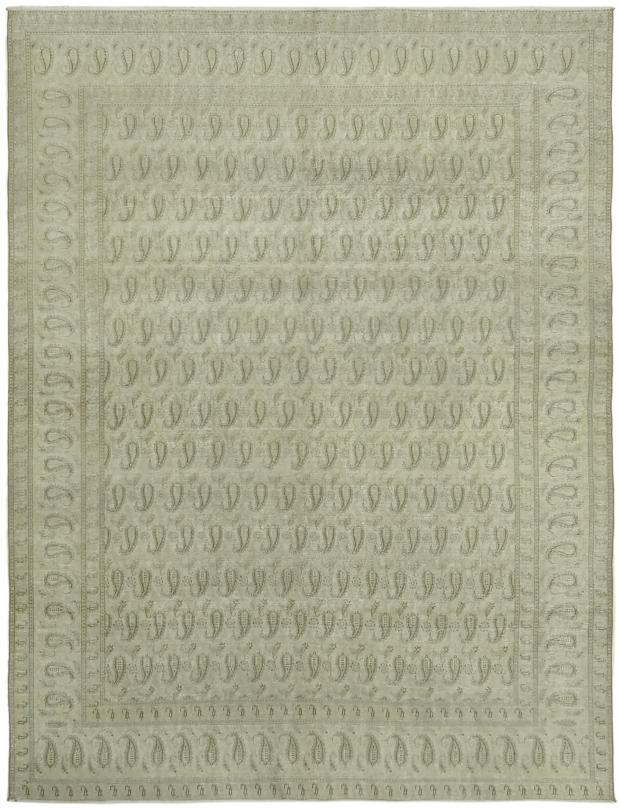 10 x 13 Beige Vintage Large Area Rug - 7422