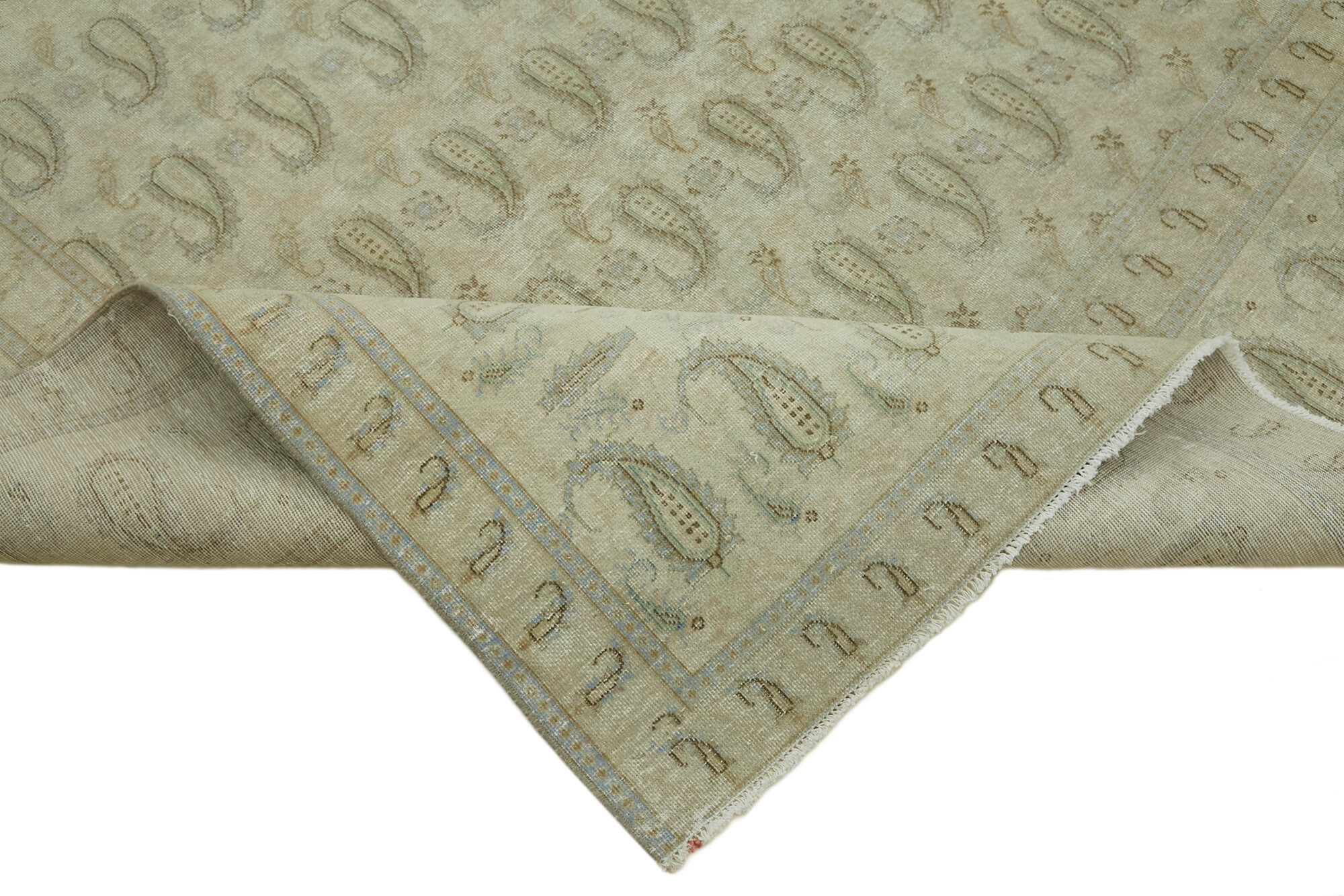 10 x 13 Beige Vintage Large Area Rug - 7422