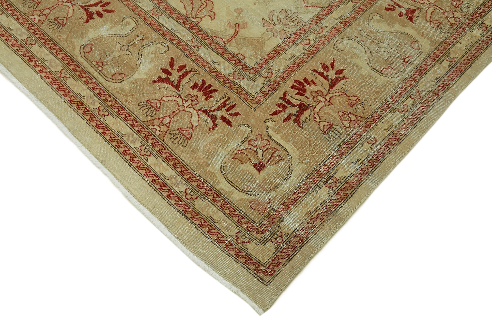 9 x 12 Beige Vintage Large Area Rug - 7423