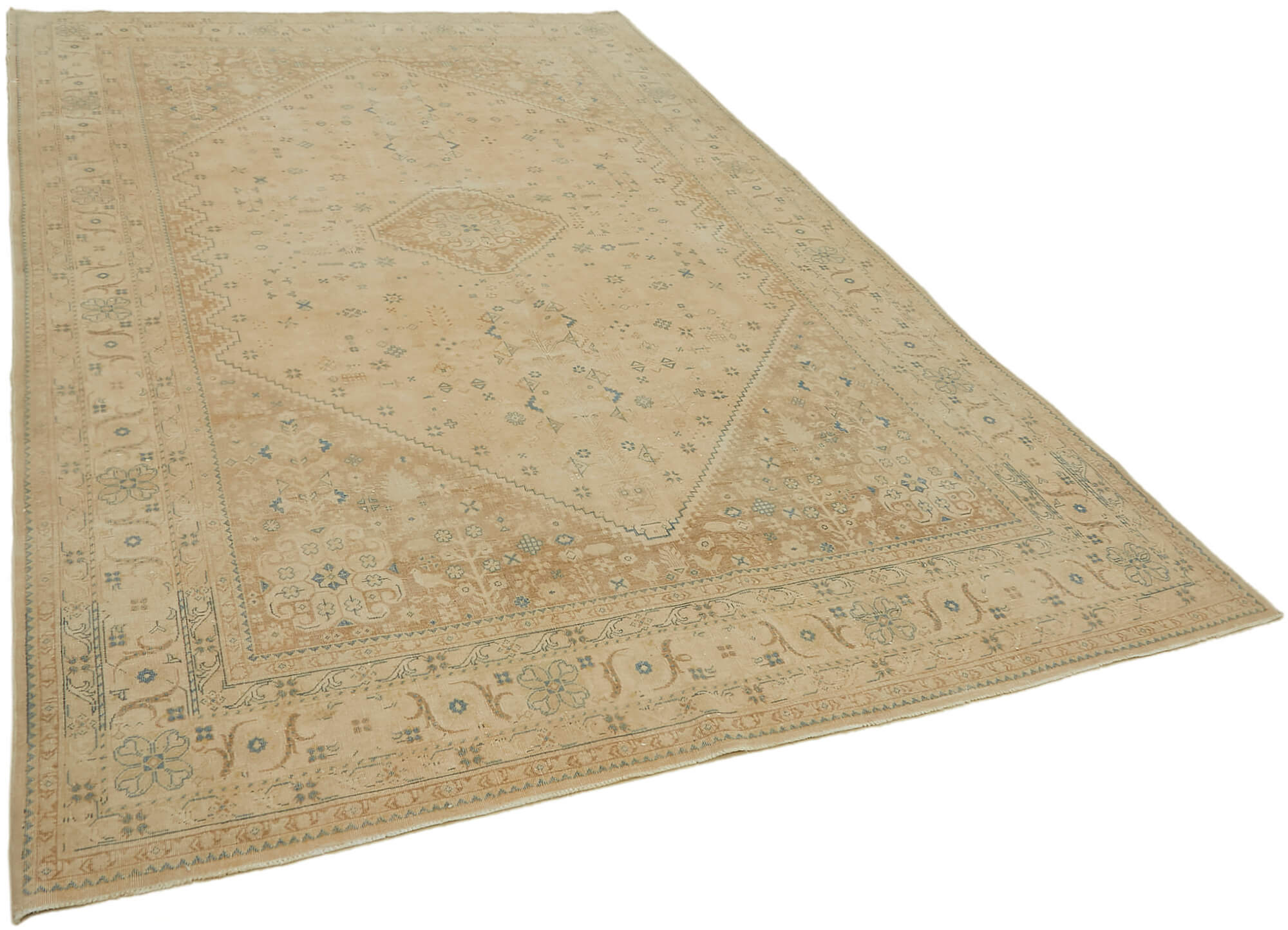 6 x 10 Beige Vintage Large Area Rug - 7425