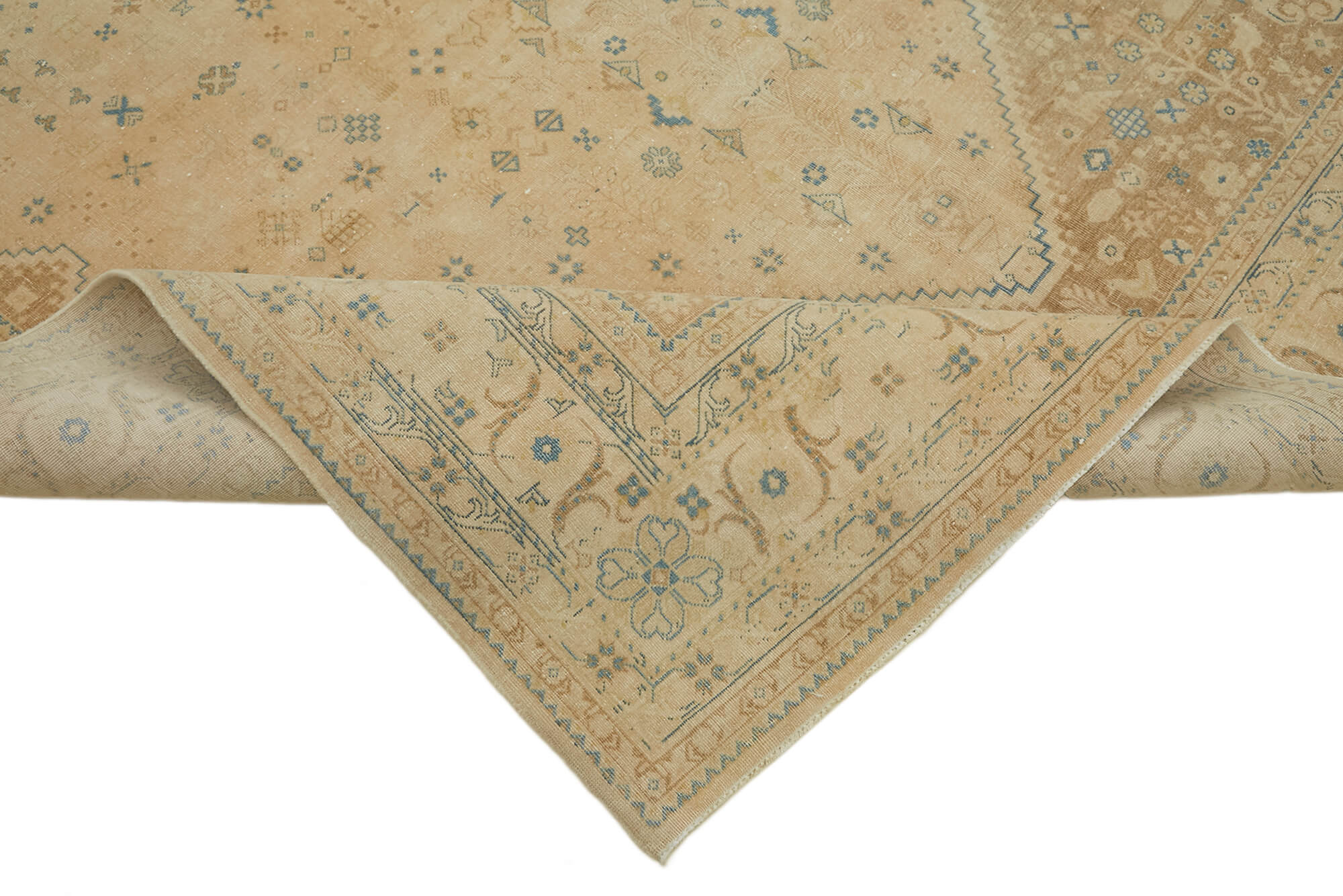 6 x 10 Beige Vintage Large Area Rug - 7425