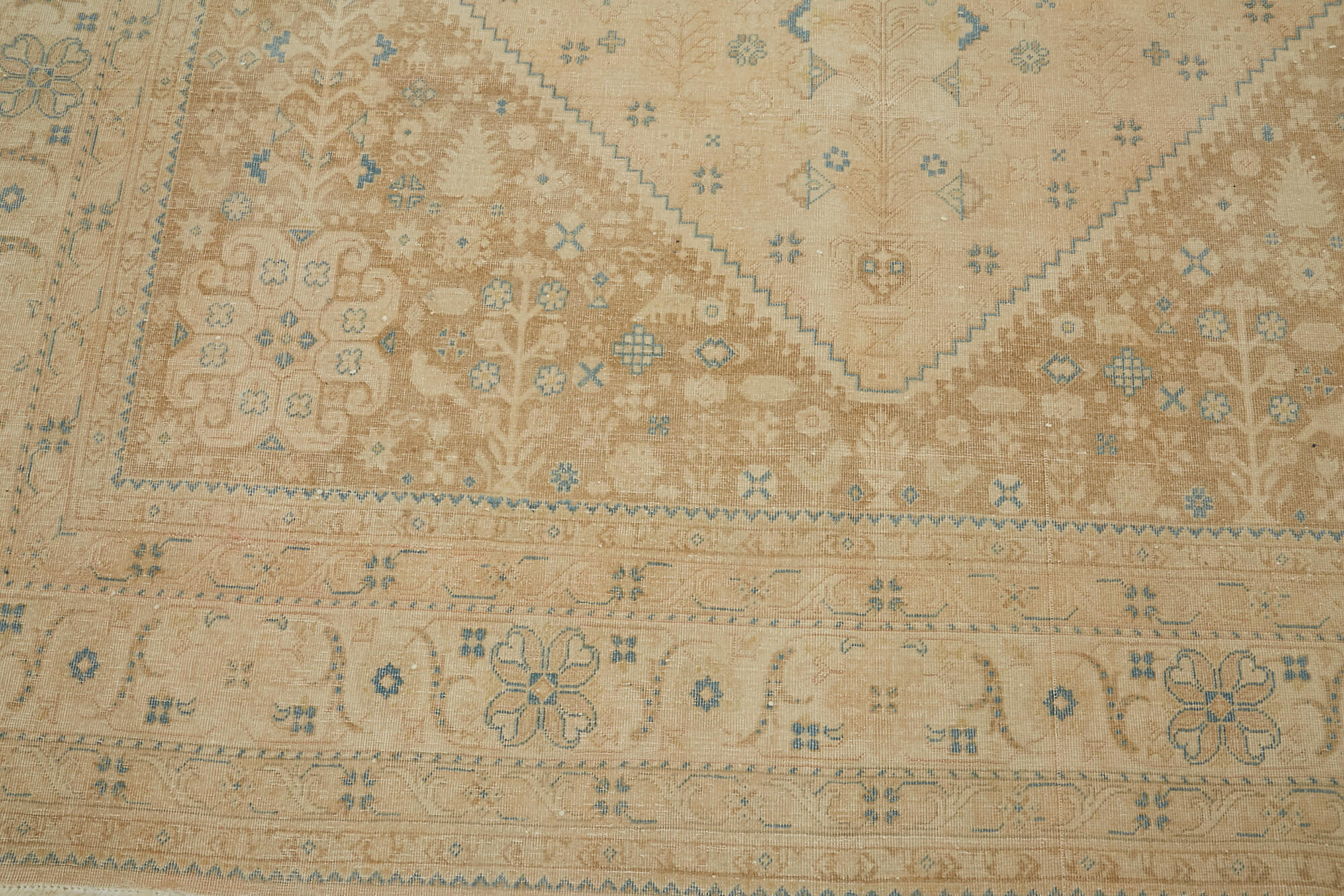 6 x 10 Beige Vintage Large Area Rug - 7425