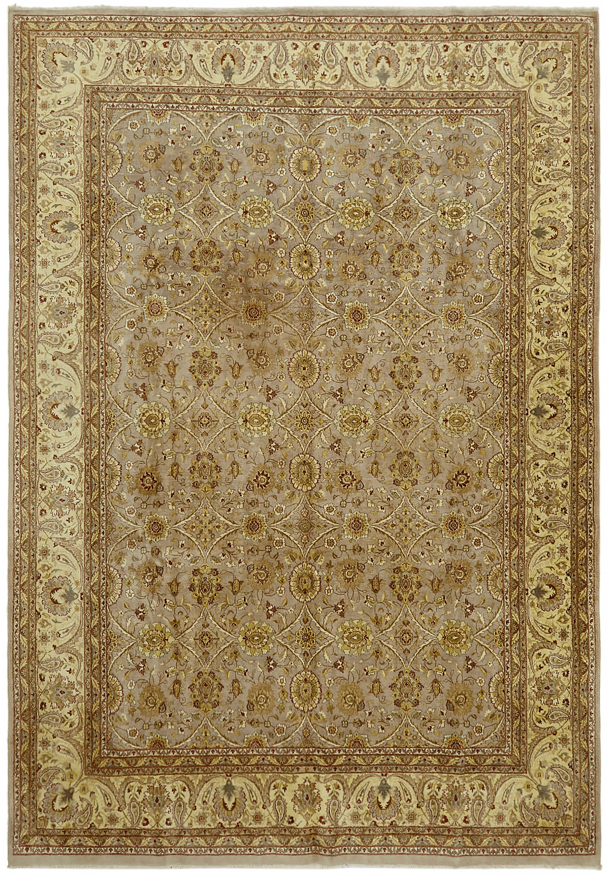 9 x 13 Beige Vintage Large Area Rug - 7427