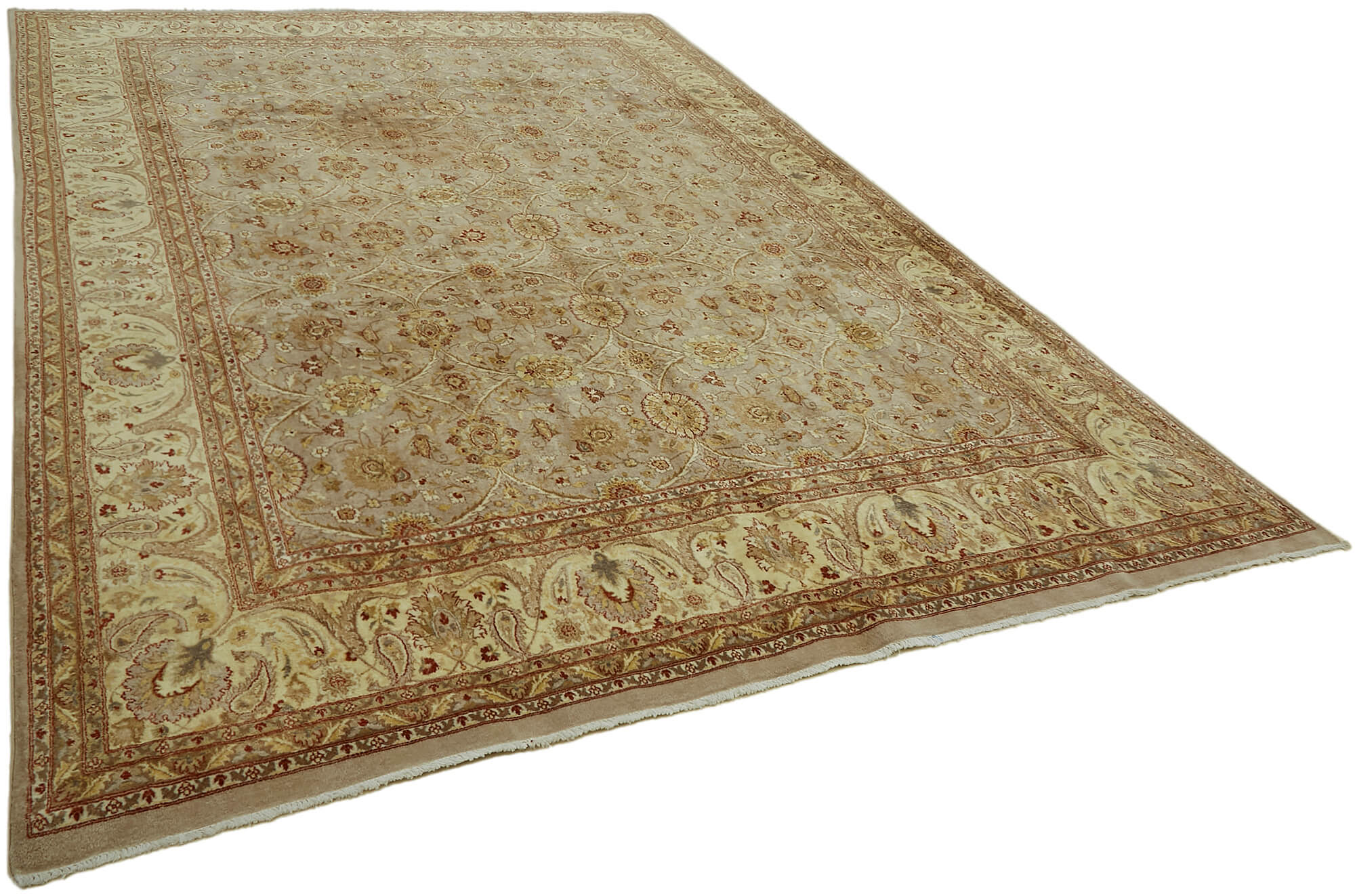 9 x 13 Beige Vintage Large Area Rug - 7427