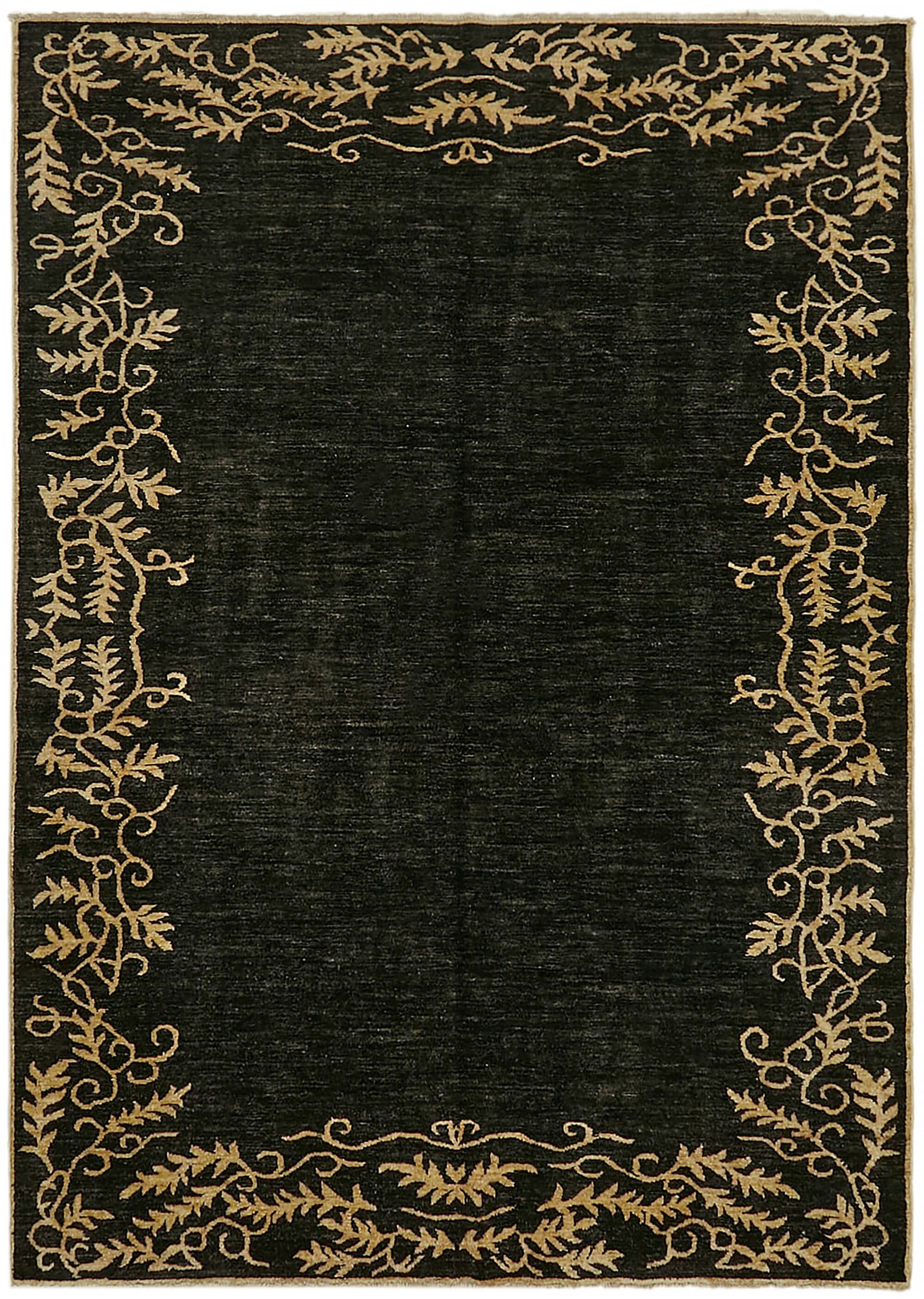 7 x 10 Black Overdyed Large Area Rug - 7428