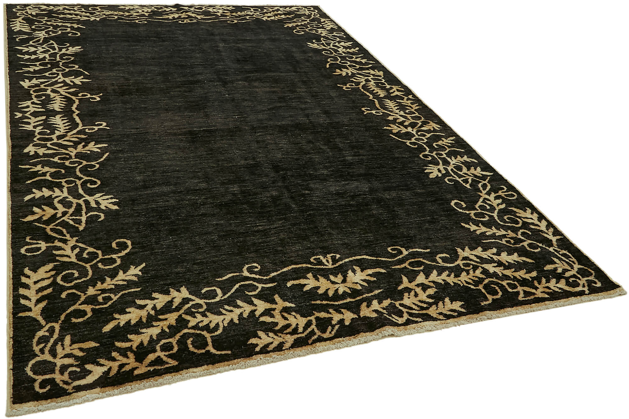 7 x 10 Black Overdyed Large Area Rug - 7428