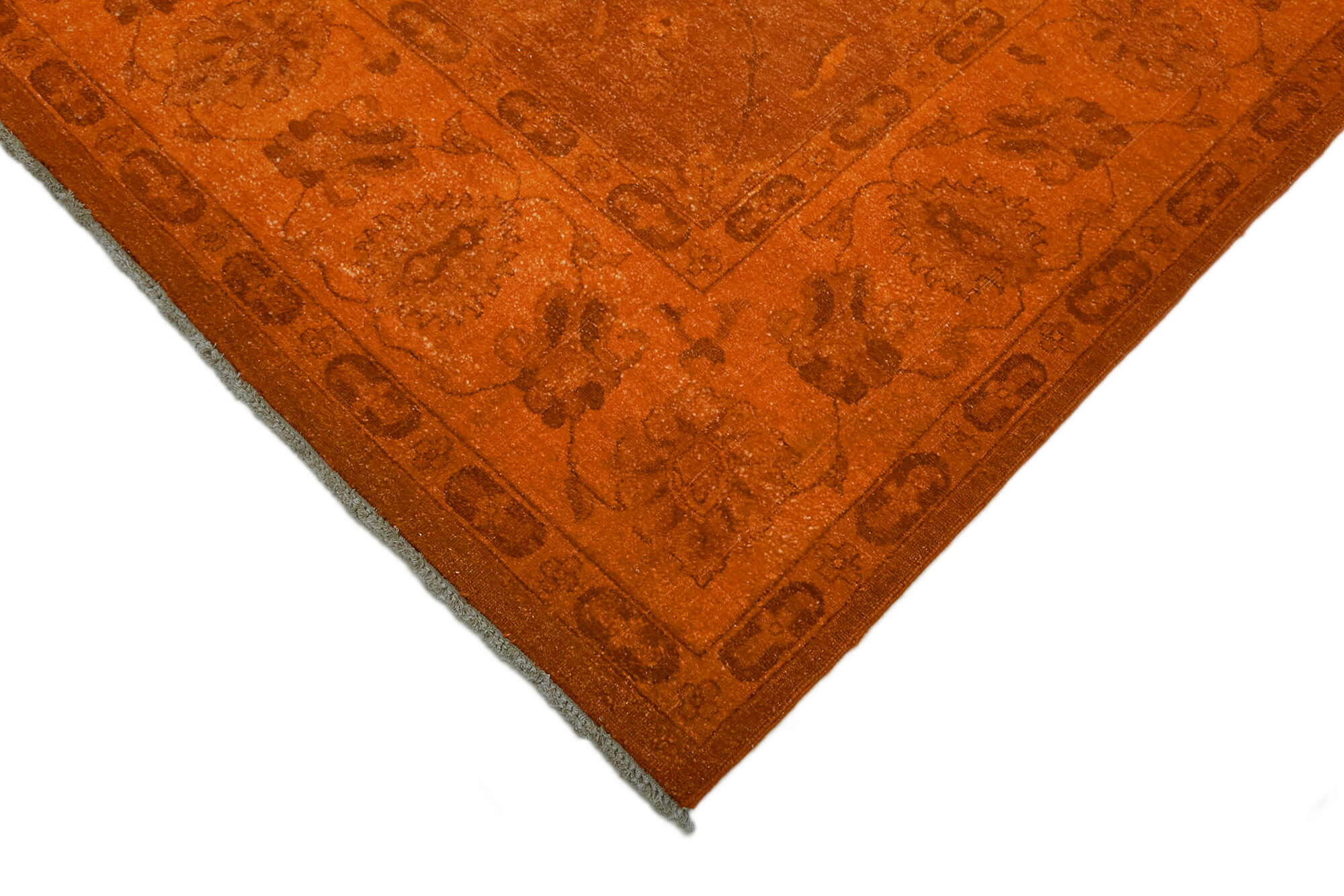 9 x 12 Orange Overdyed Large Area Rug - 7429