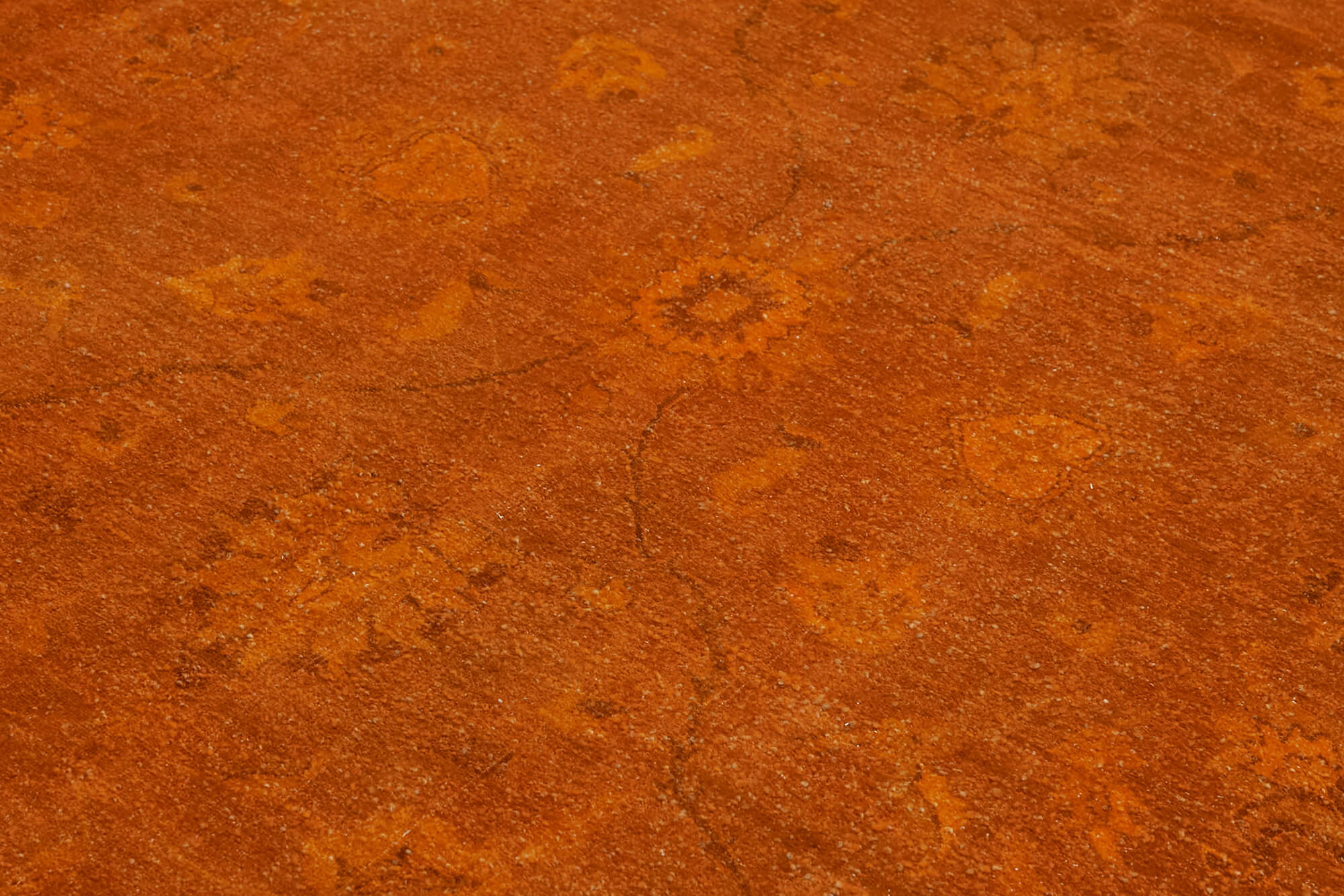 9 x 12 Orange Overdyed Large Area Rug - 7429