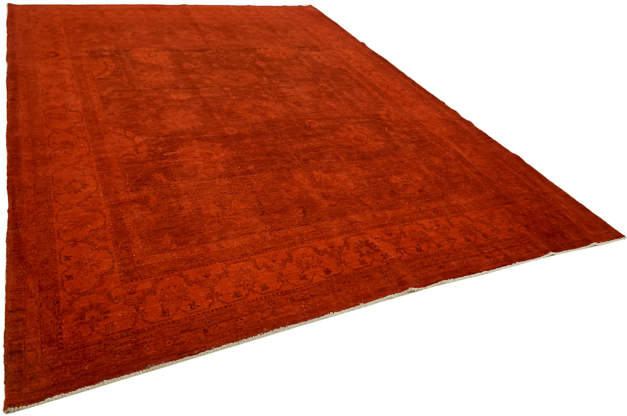 9 x 12 Orange Overdyed Large Area Rug - 7430