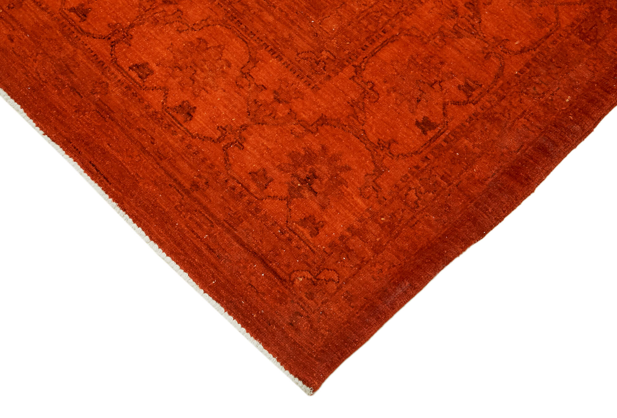 9 x 12 Orange Overdyed Large Area Rug - 7430