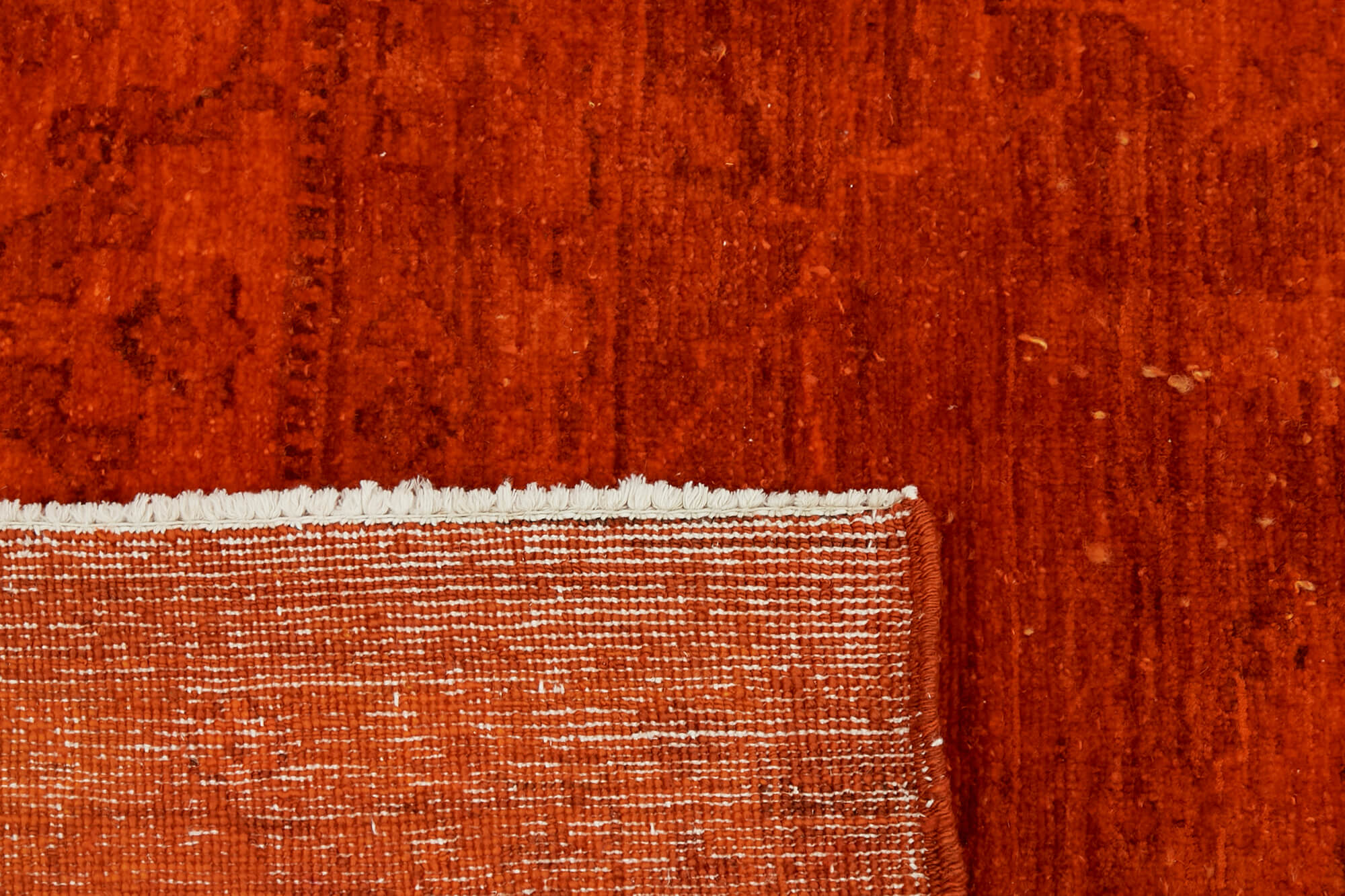 9 x 12 Orange Overdyed Large Area Rug - 7430