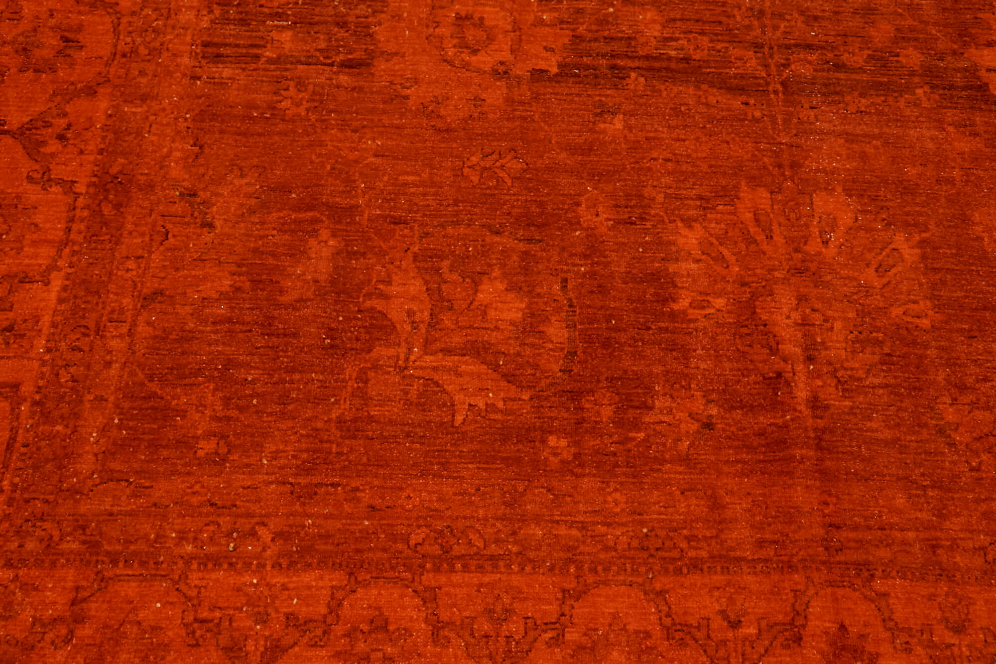 9 x 12 Orange Overdyed Large Area Rug - 7430