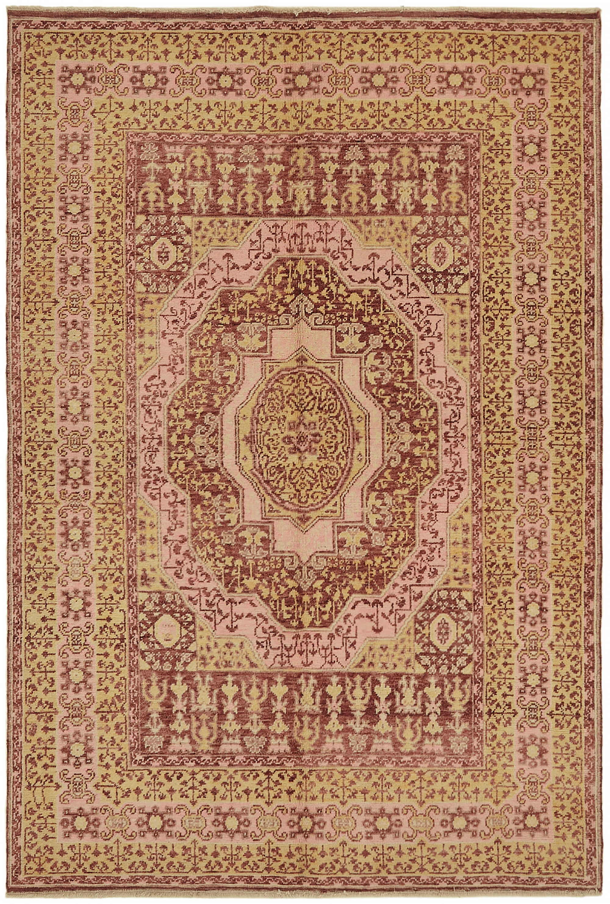 5 x 8 Beige Oushak Rug - 7437