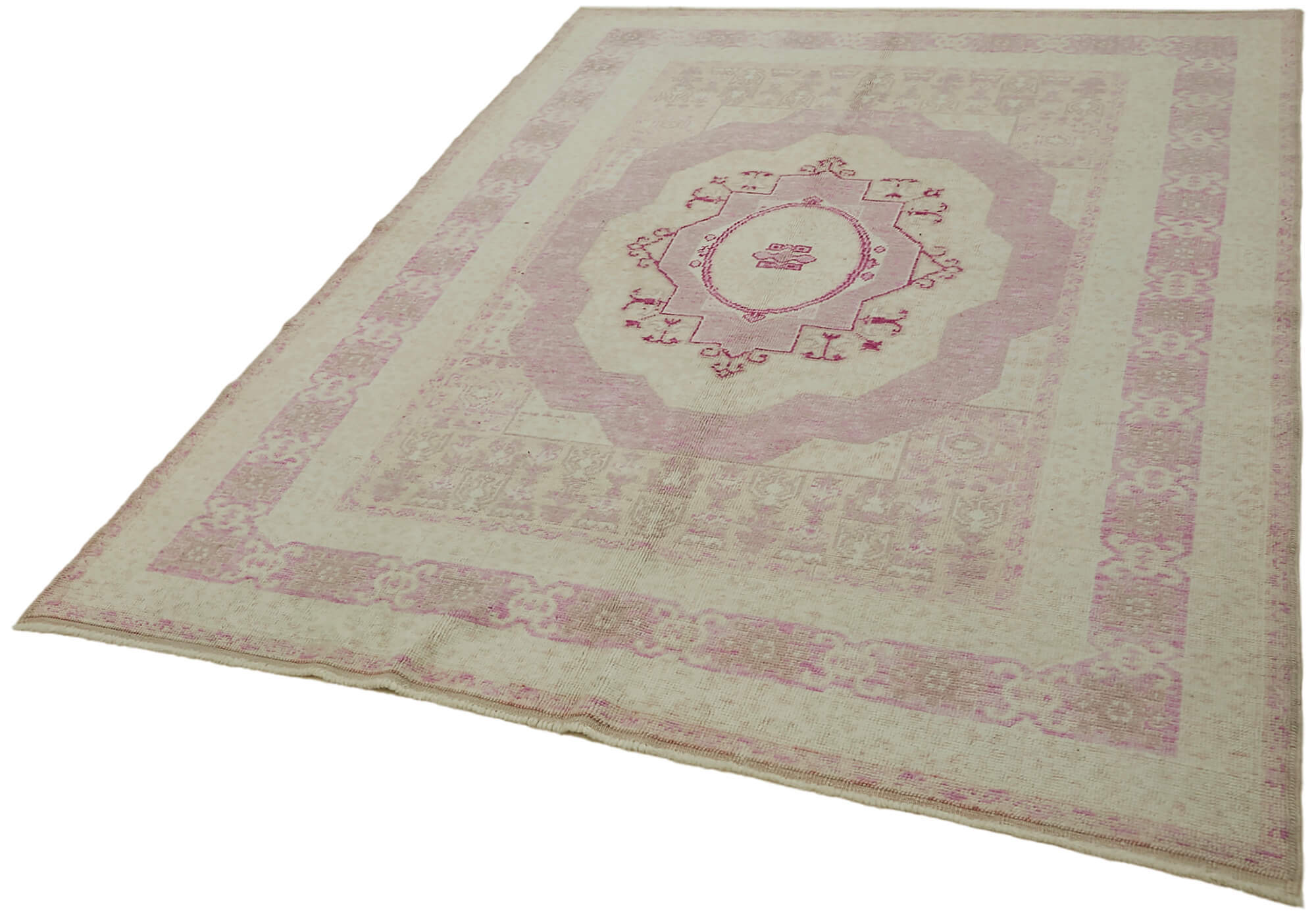 6 x 8 Beige Oushak Rug - 7439