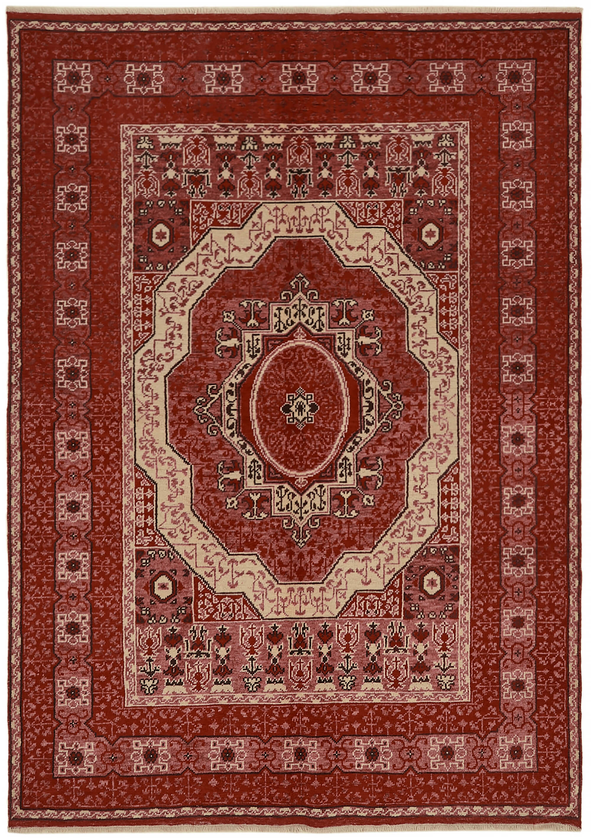 6 x 8 Red Oushak Rug - 7440