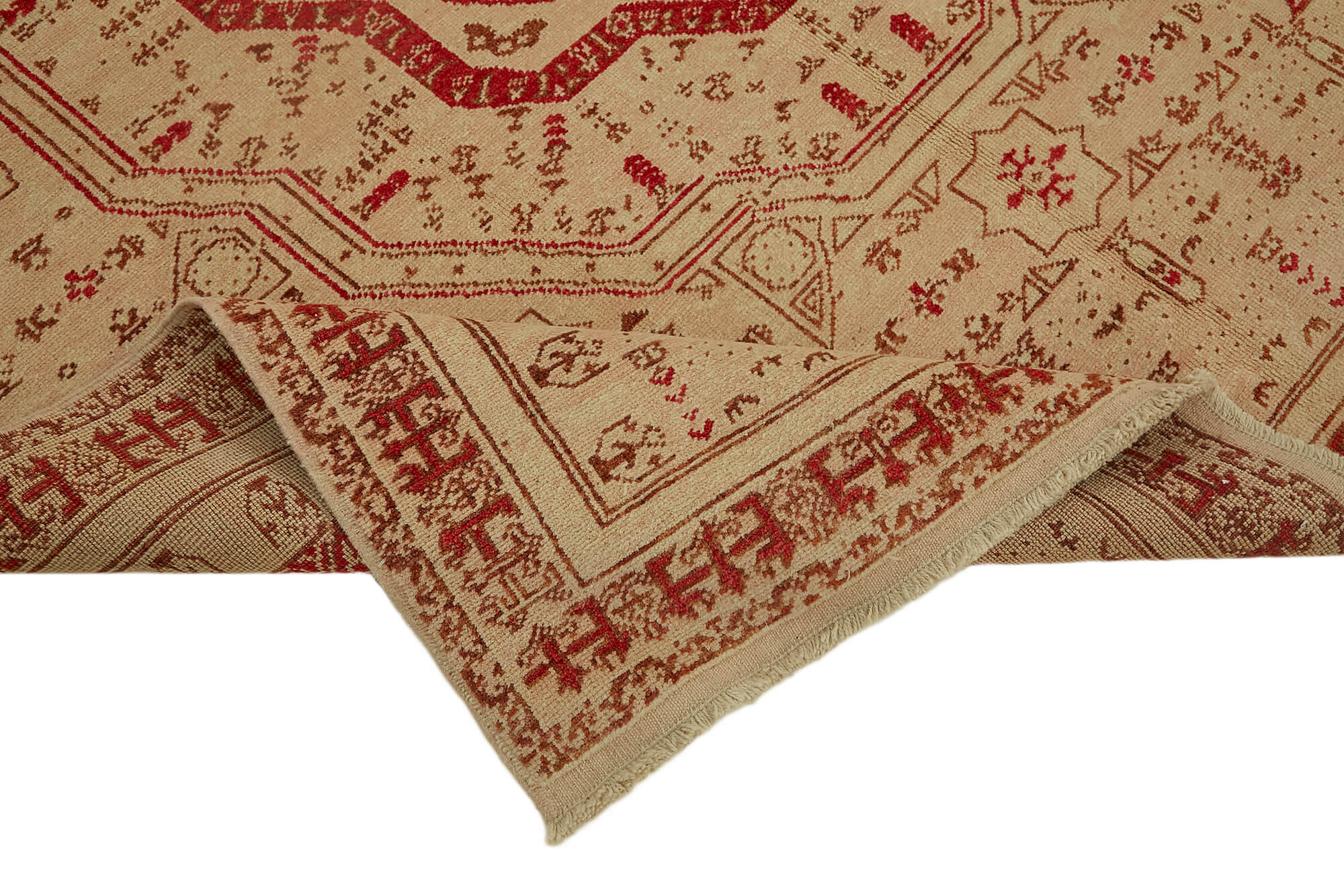 7 x 8 Beige Oushak Rug - 7441