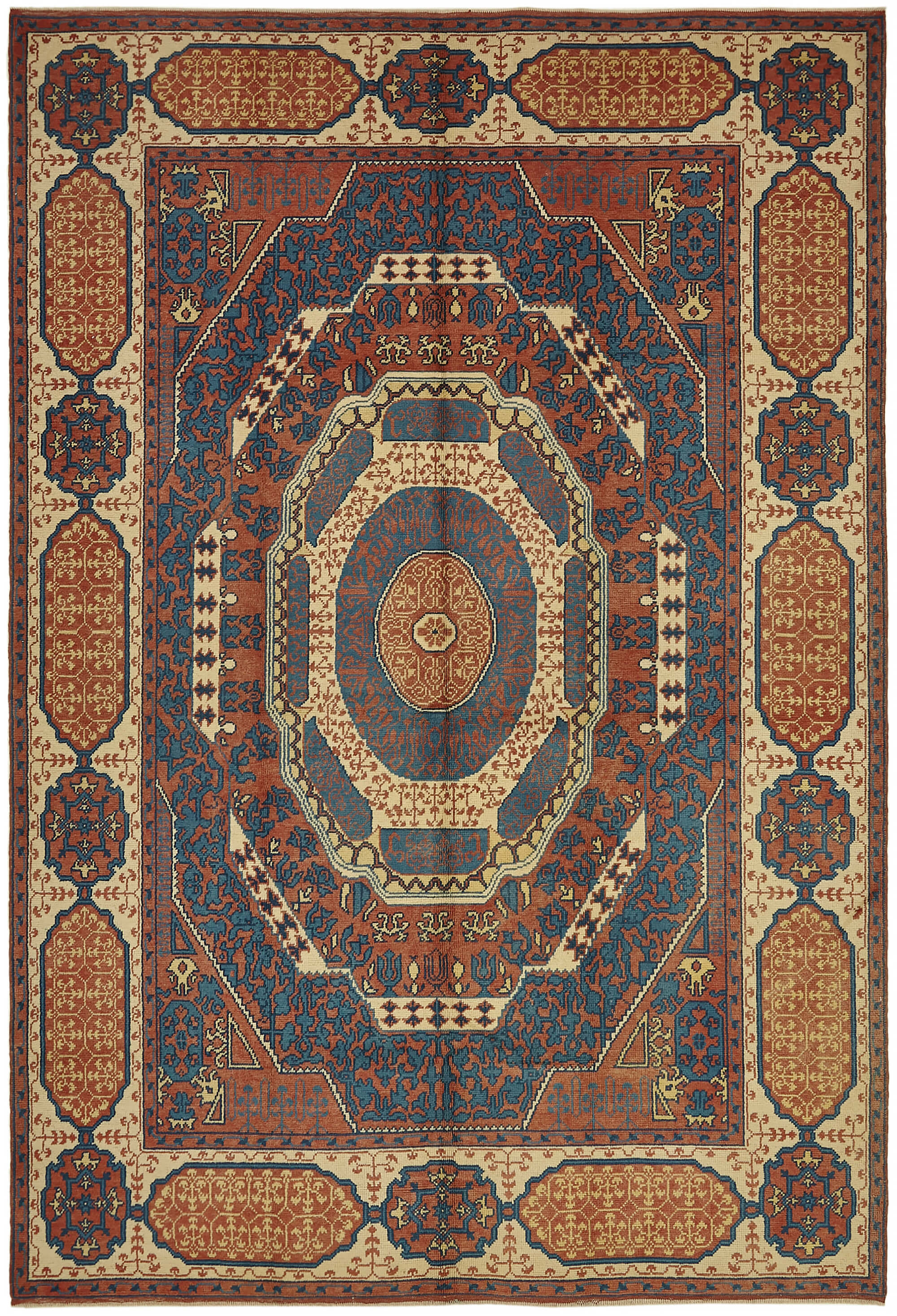 7 x 10 Beige Oushak Rug - 7442