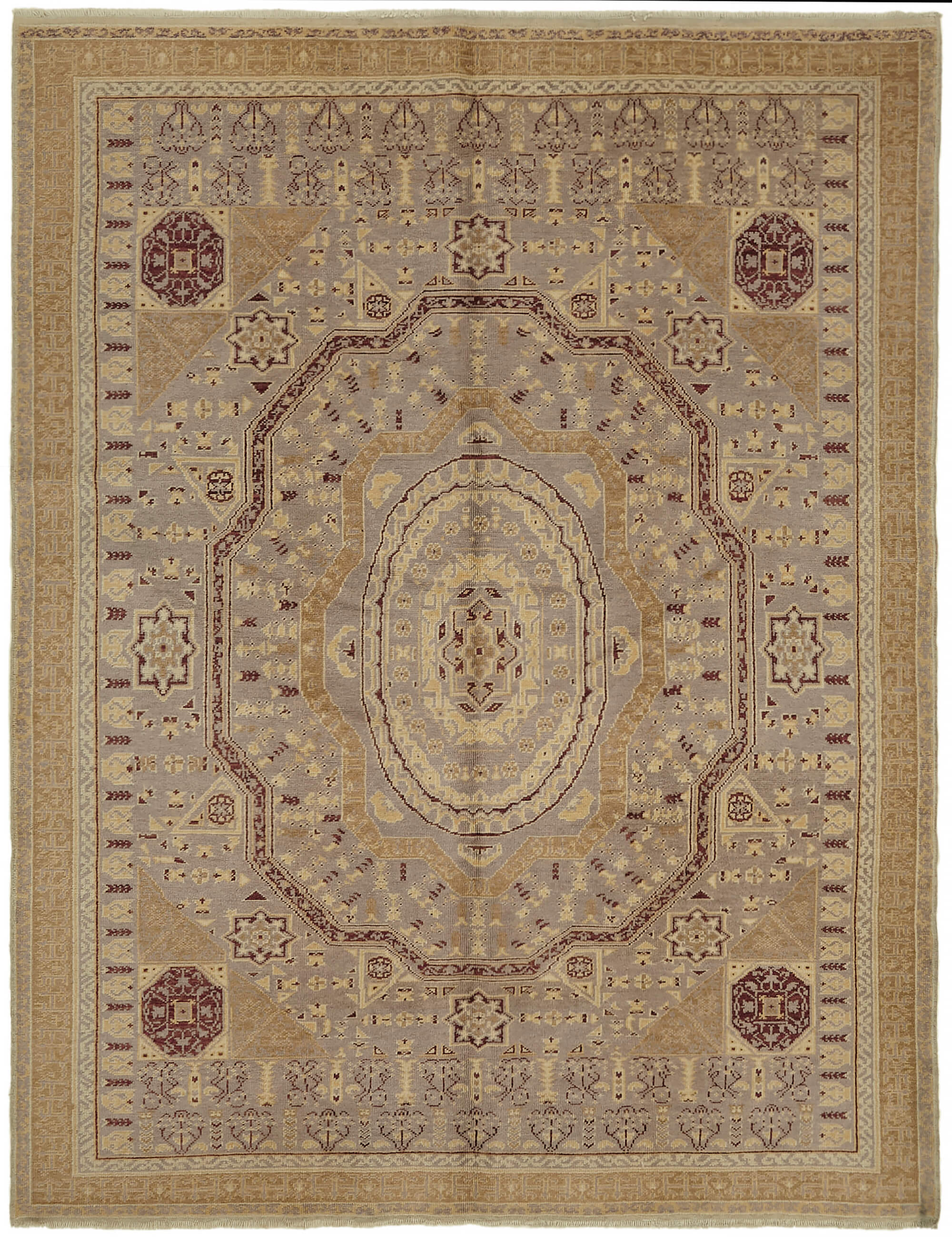 7 x 9 Beige Oushak Rug - 7443