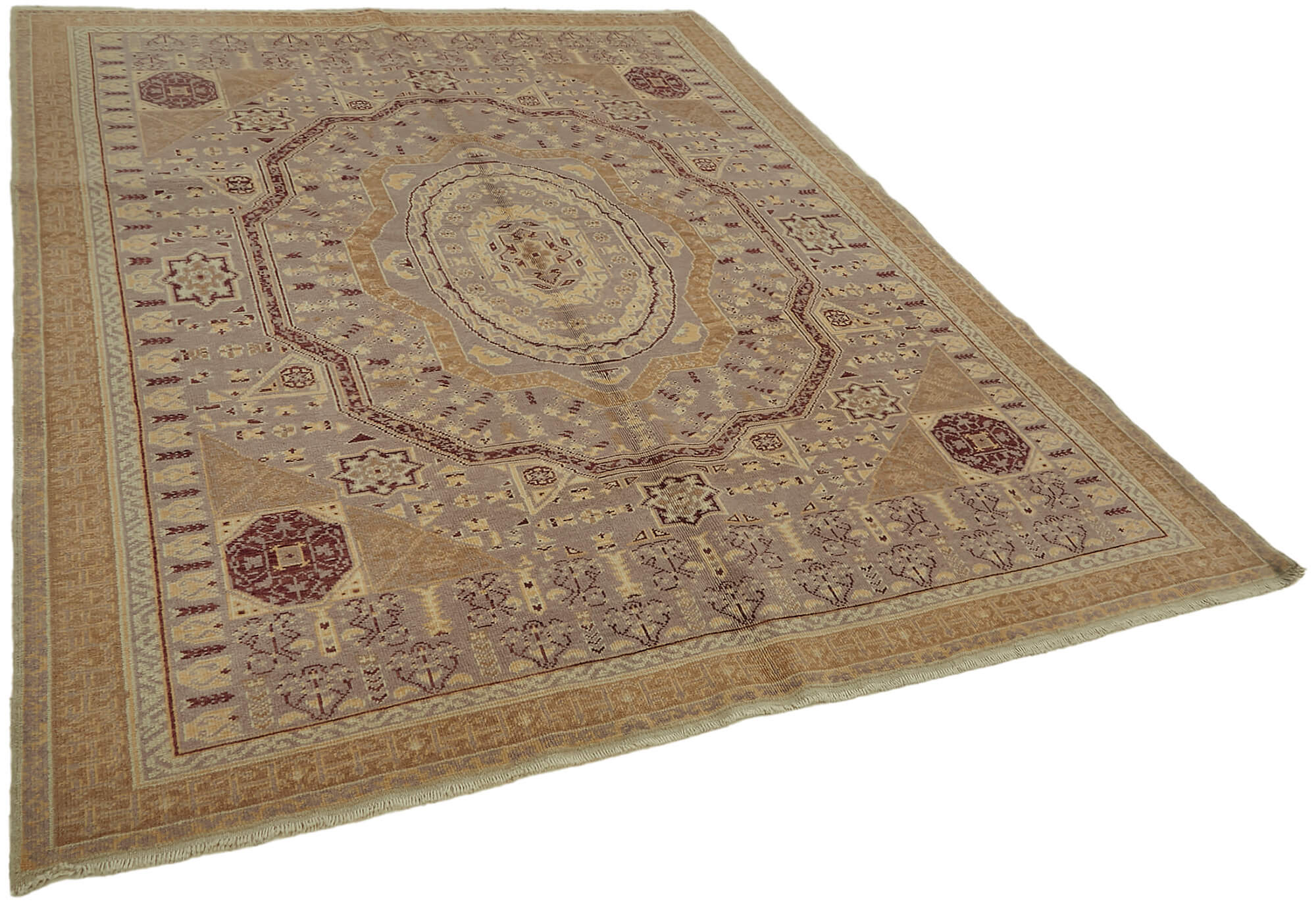 7 x 9 Beige Oushak Rug - 7443