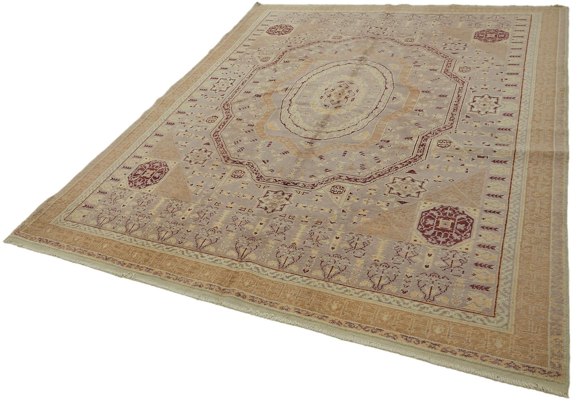 7 x 9 Beige Oushak Rug - 7443