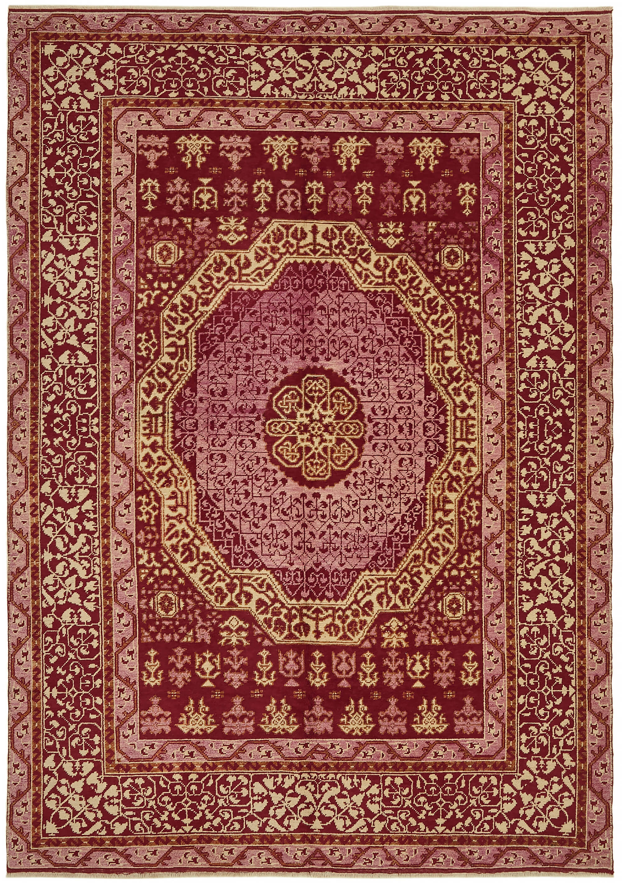 7 x 9 Red Oushak Rug - 7444