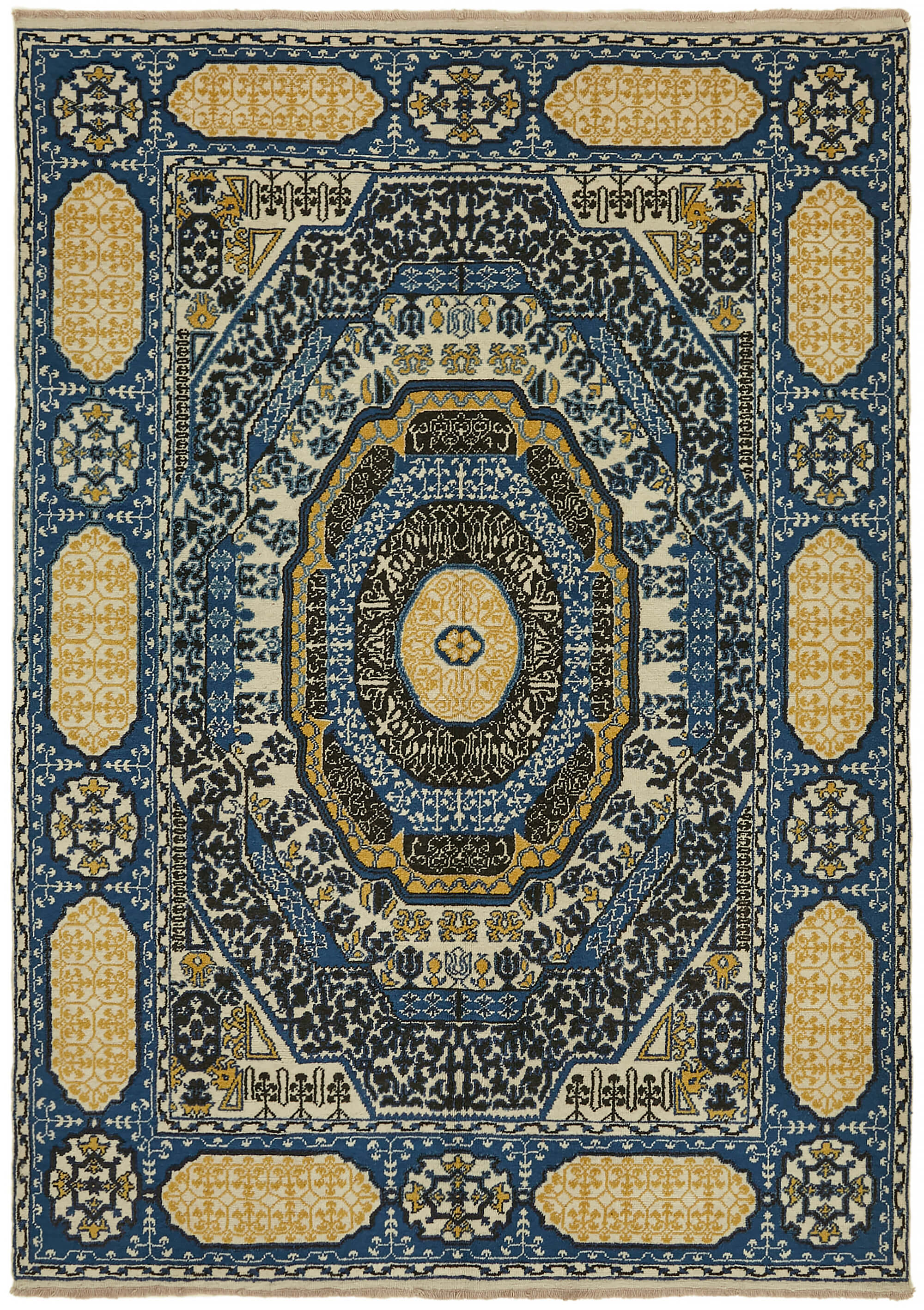 7 x 9 Beige Oushak Rug - 7445