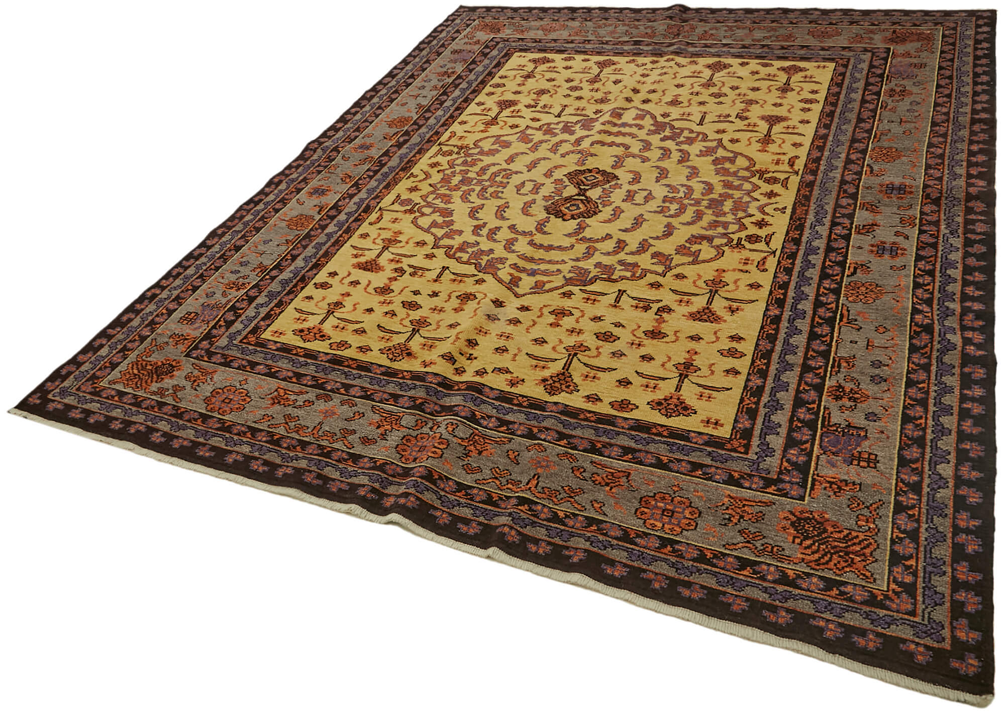 7 x 9 Beige Oushak Rug - 7446