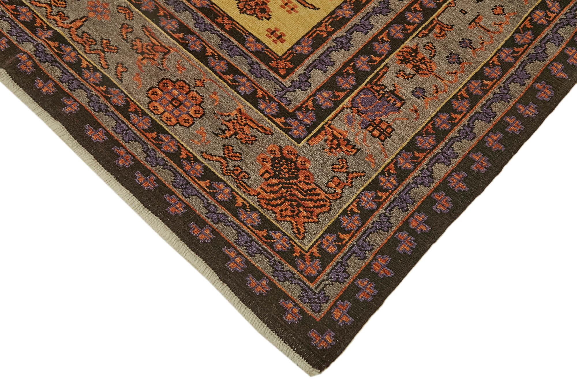 7 x 9 Beige Oushak Rug - 7446