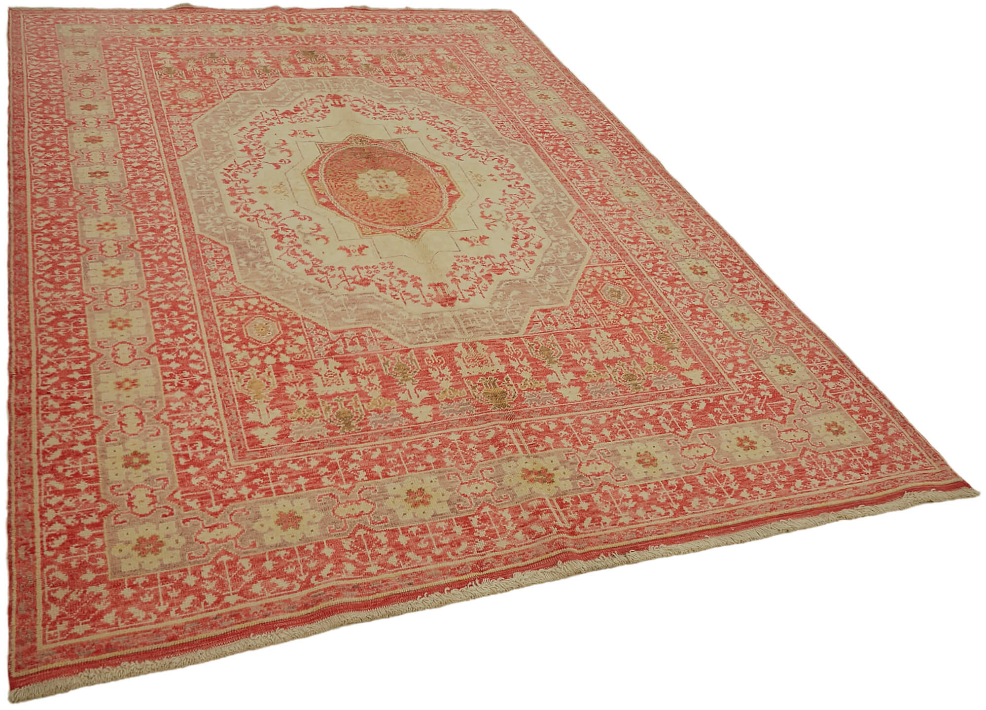 7 x 9 Beige Oushak Rug - 7447