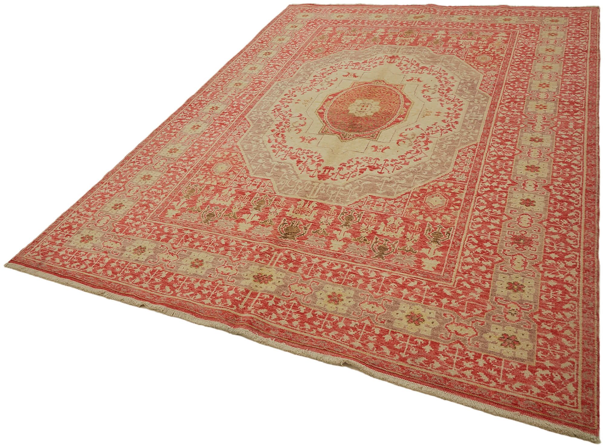 7 x 9 Beige Oushak Rug - 7447