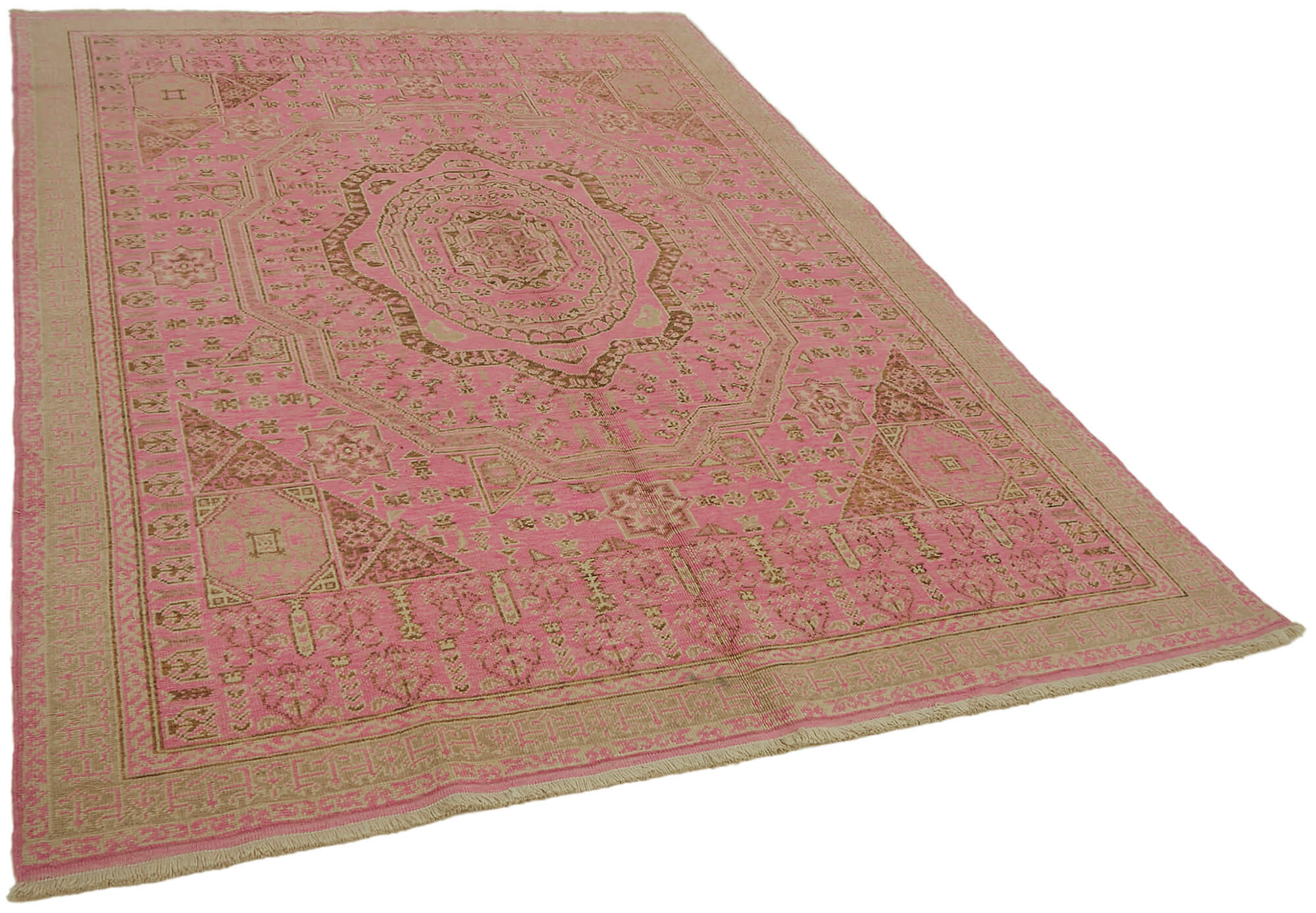 7 x 9 Beige Oushak Rug - 7448