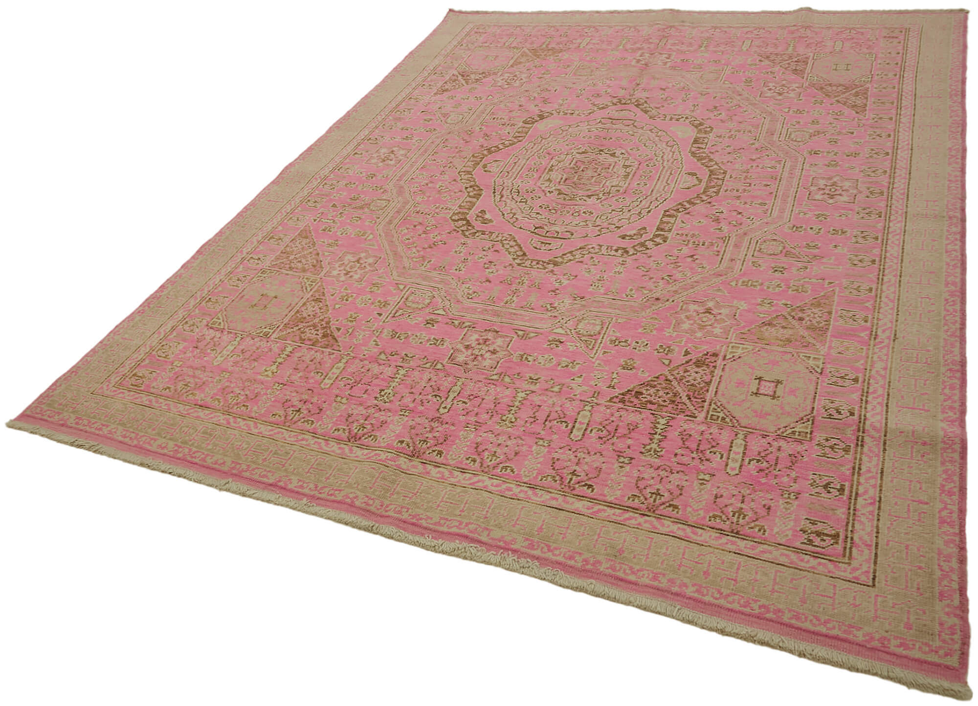 7 x 9 Beige Oushak Rug - 7448