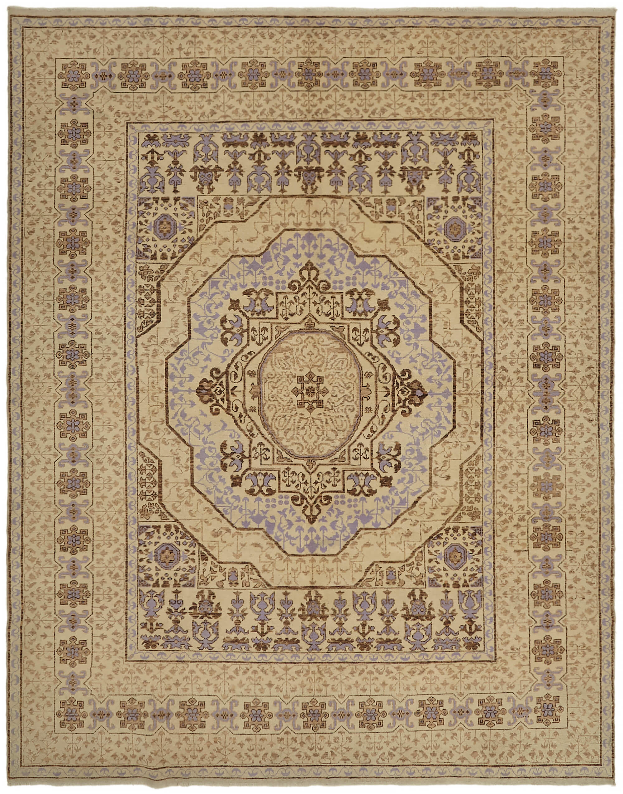 8 x 10 Beige Oushak Rug - 7451