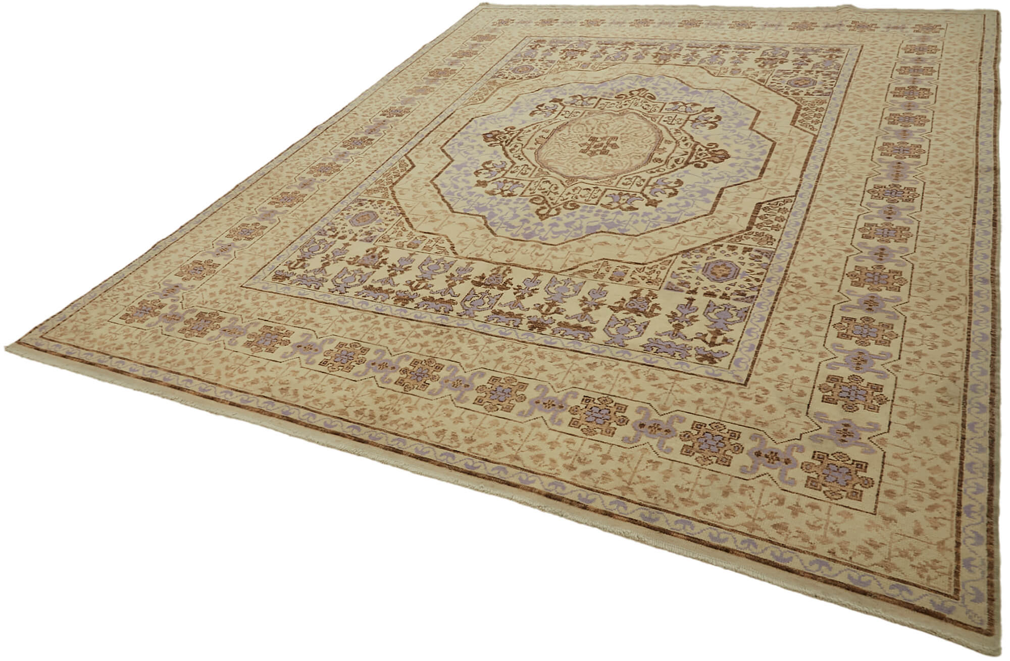 8 x 10 Beige Oushak Rug - 7451