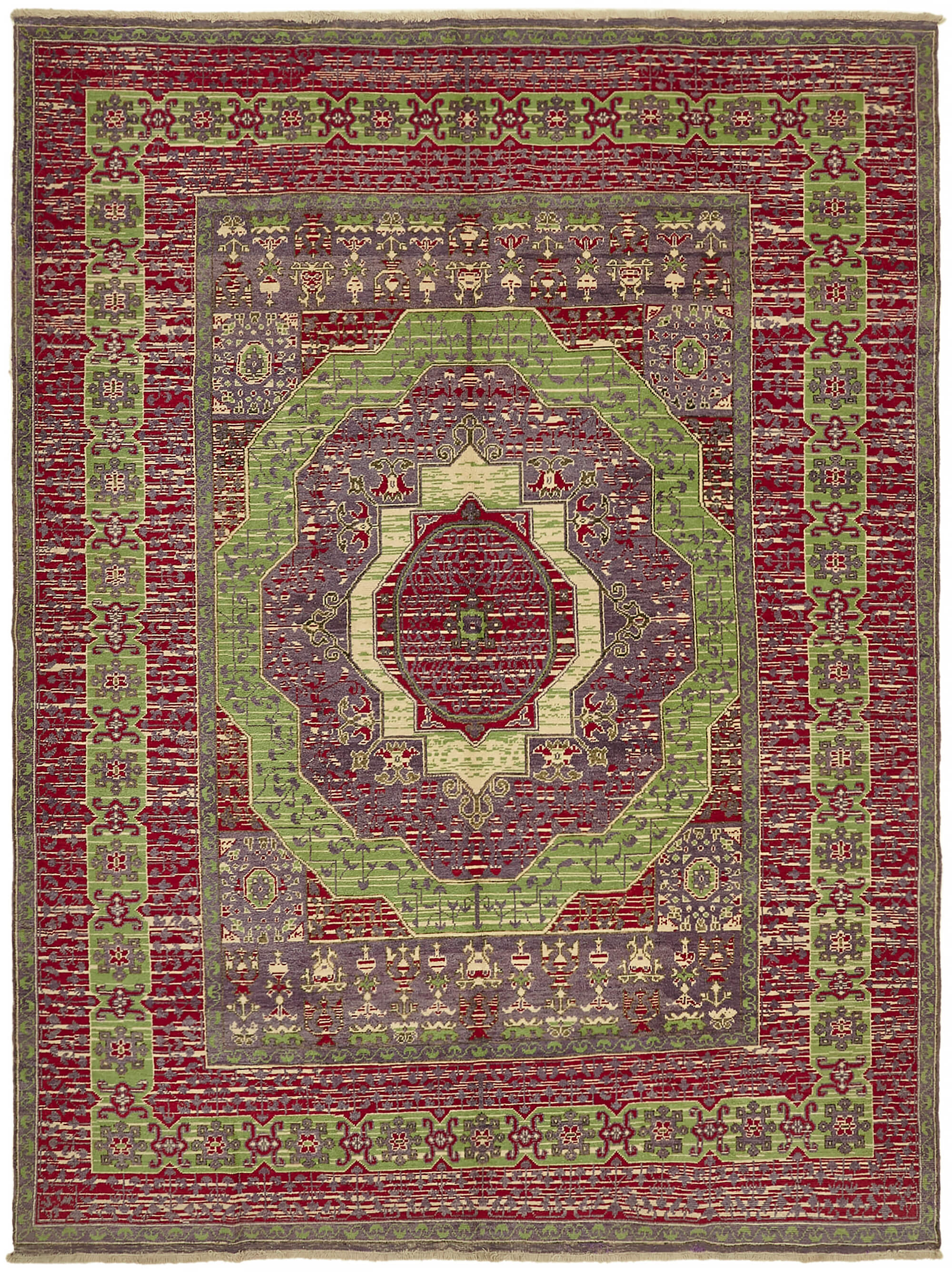 9 x 11 Red Oushak Rug - 7452