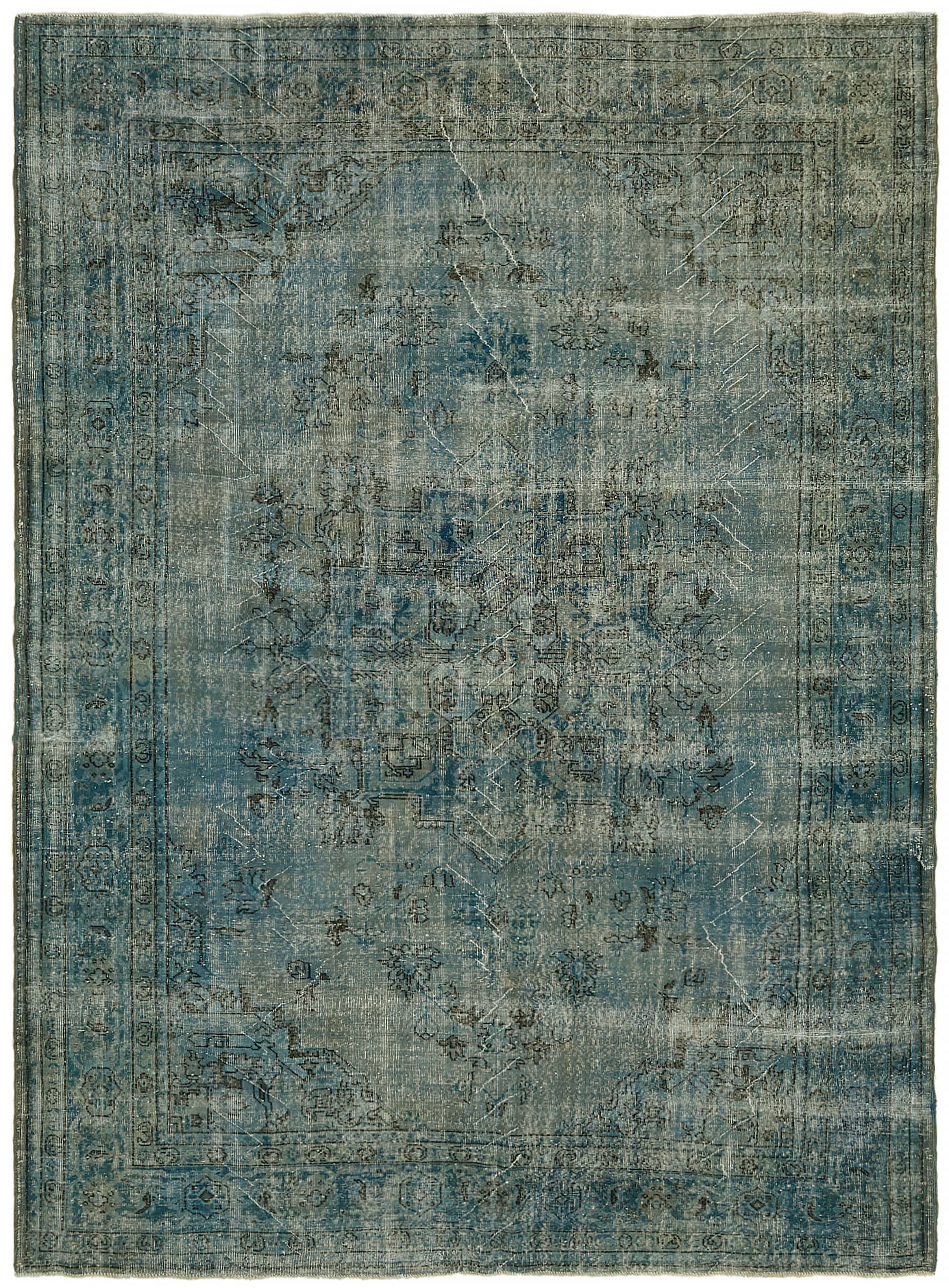 8 x 11 Blue Overdyed Rug - 7545