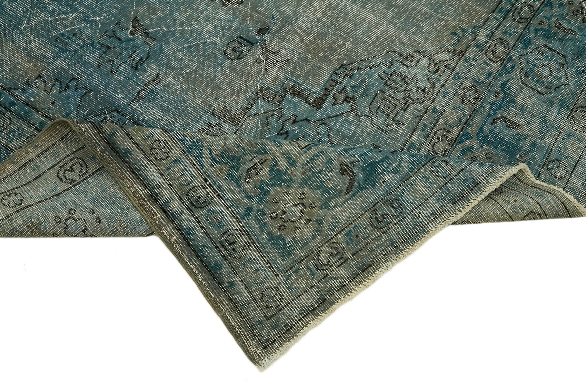 8 x 11 Blue Overdyed Rug - 7545