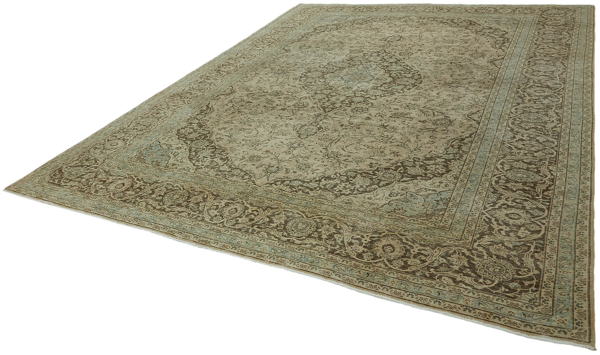 10 x 13 Beige Vintage Large Area Rug - 7623