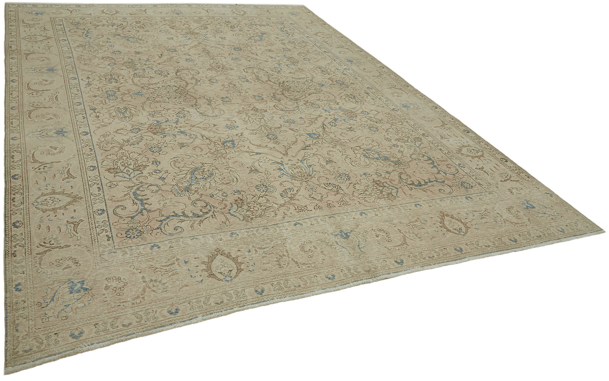 10 x 13 Beige Vintage Large Area Rug - 7625