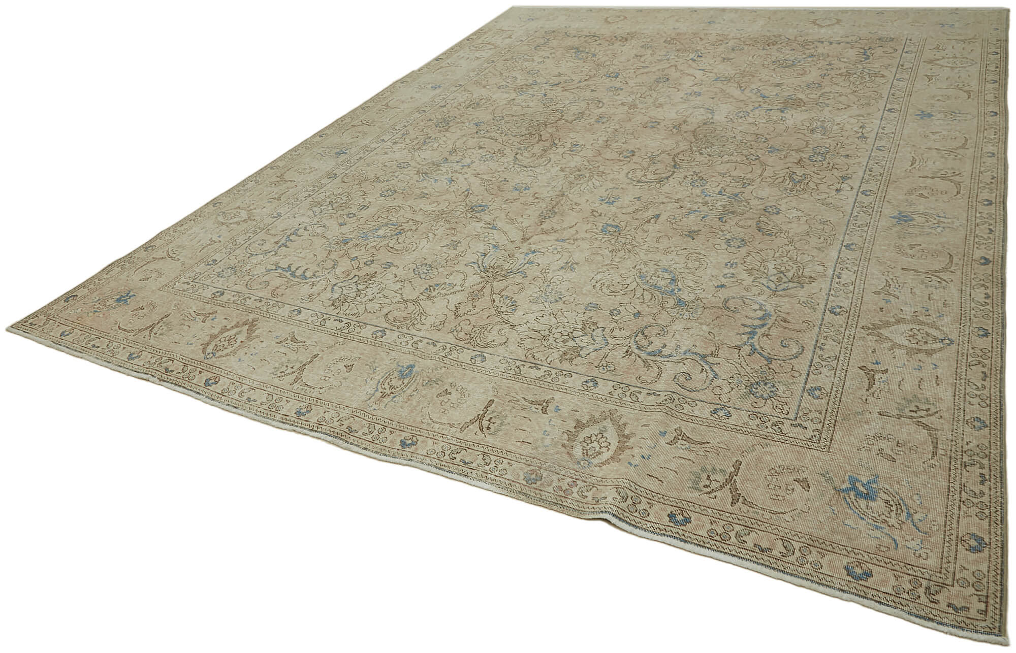 10 x 13 Beige Vintage Large Area Rug - 7625