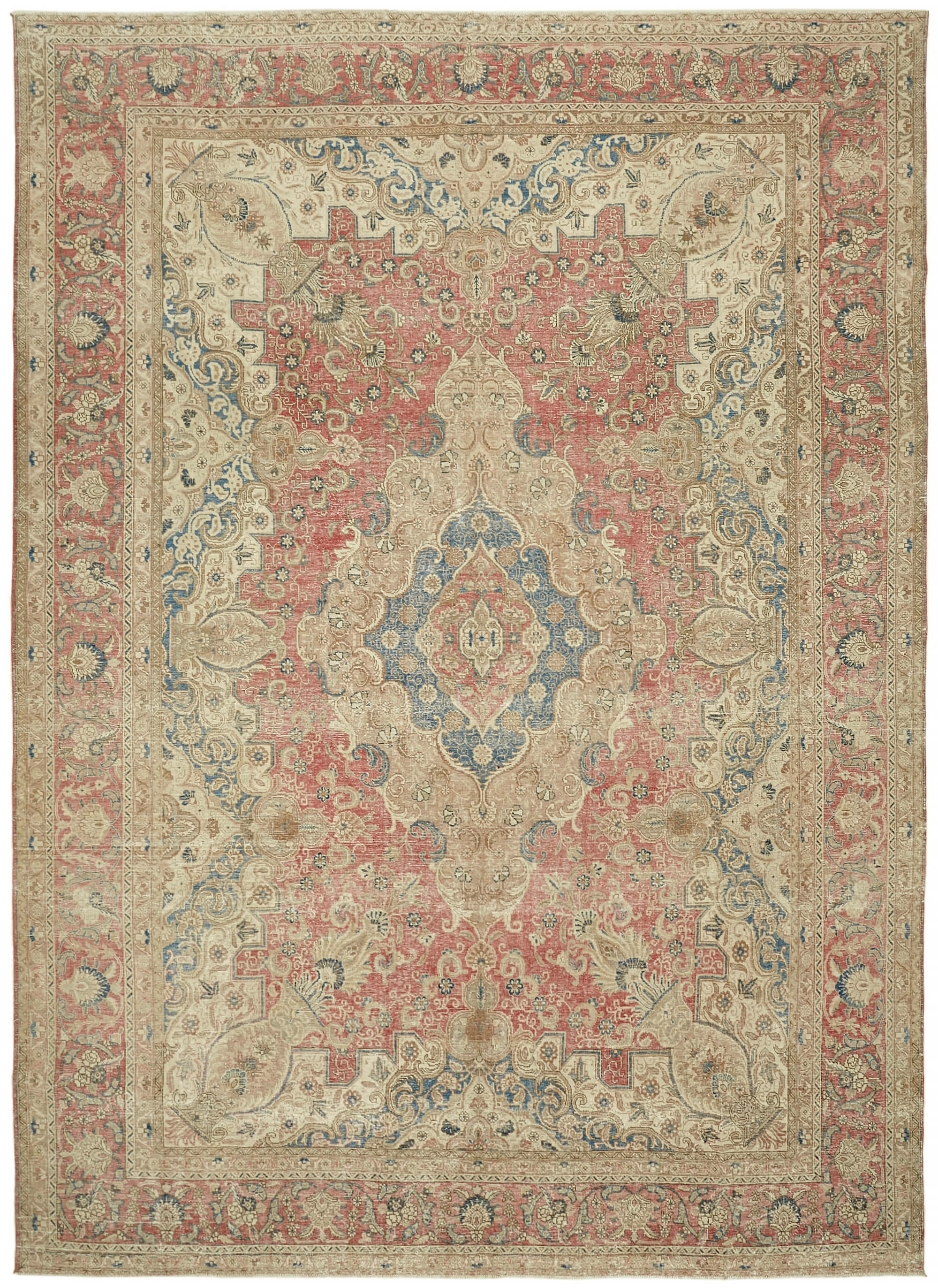 11 x 15 Beige Vintage Large Area Rug - 7626