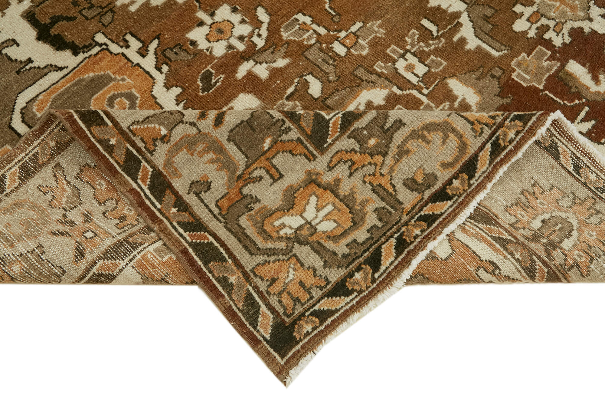 8 x 10 Brown Vintage Large Area Rug - 7627