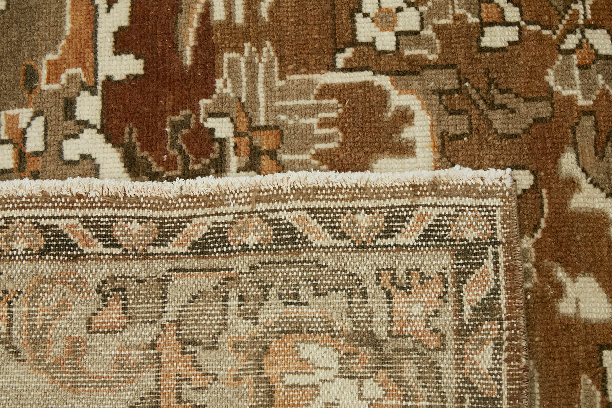 8 x 10 Brown Vintage Large Area Rug - 7627